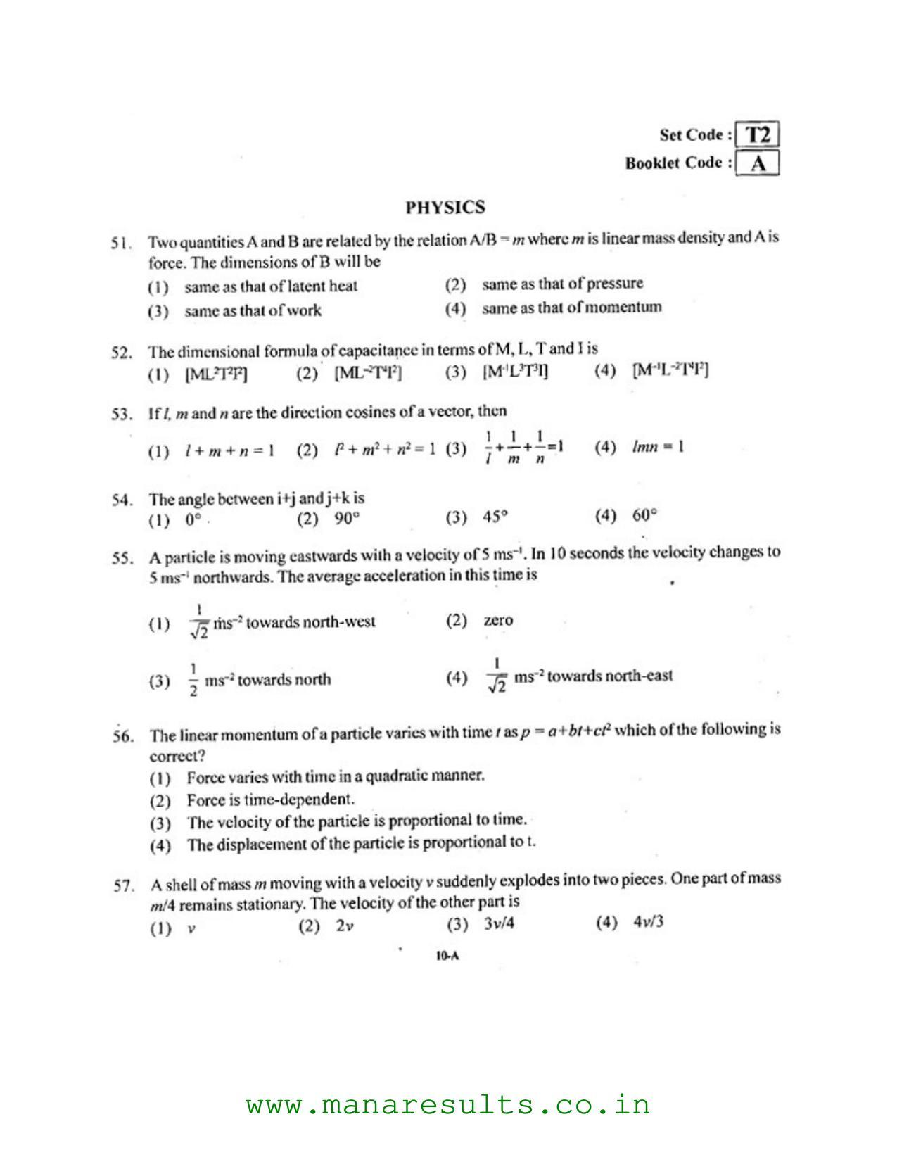AP ECET 2016 Chemical Engineering Old Previous Question Papers - Page 9