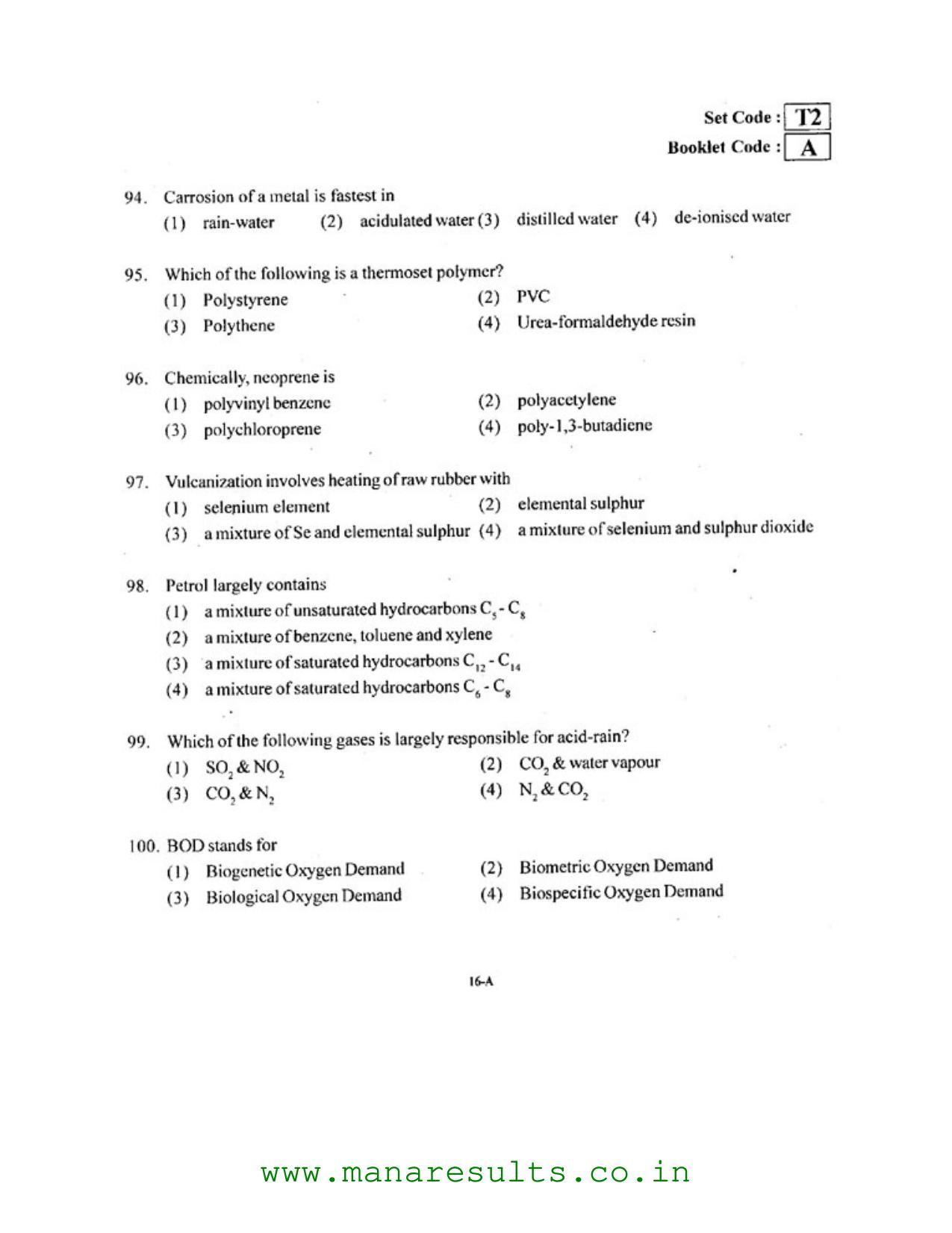 AP ECET 2016 Chemical Engineering Old Previous Question Papers - Page 15