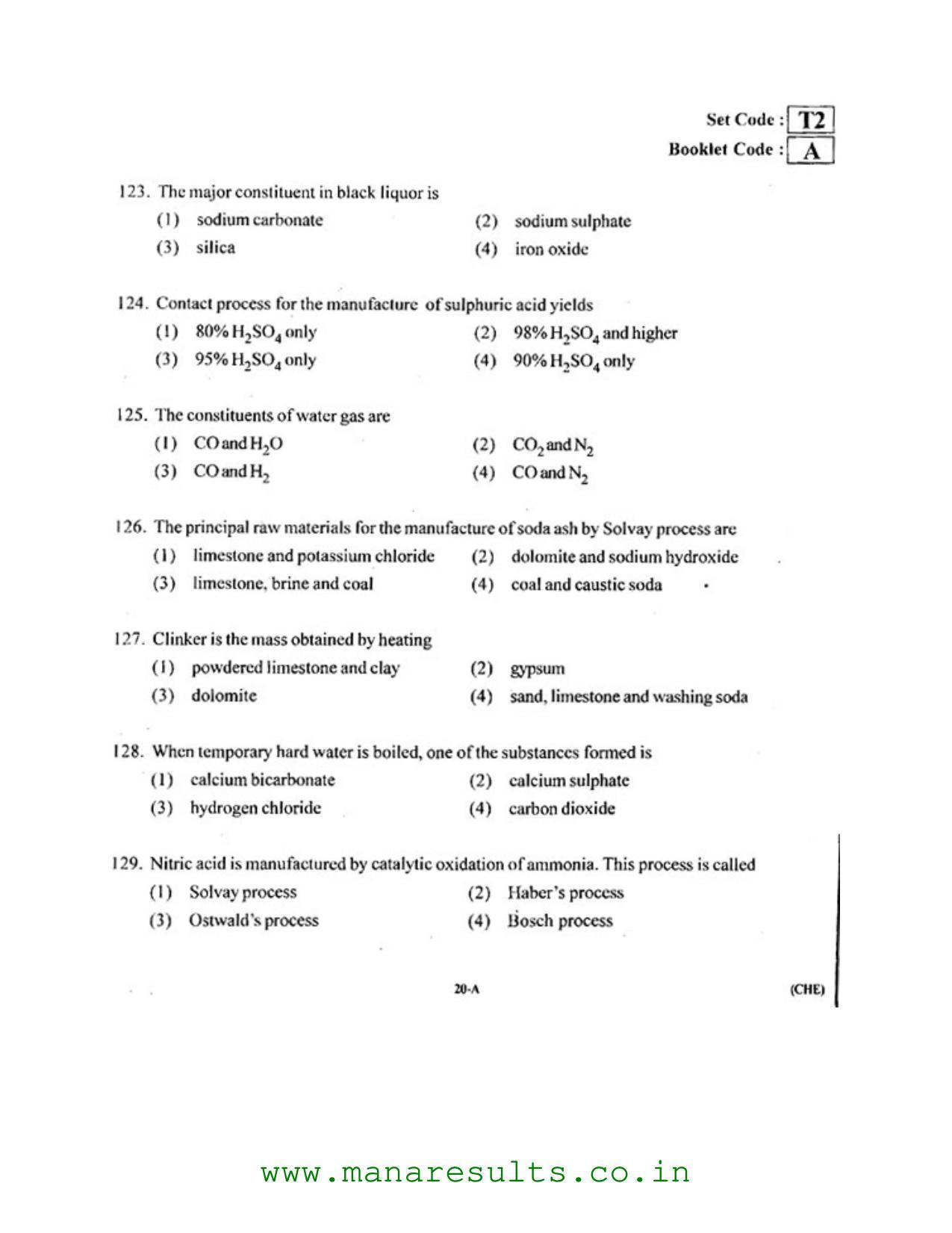 AP ECET 2016 Chemical Engineering Old Previous Question Papers - Page 17