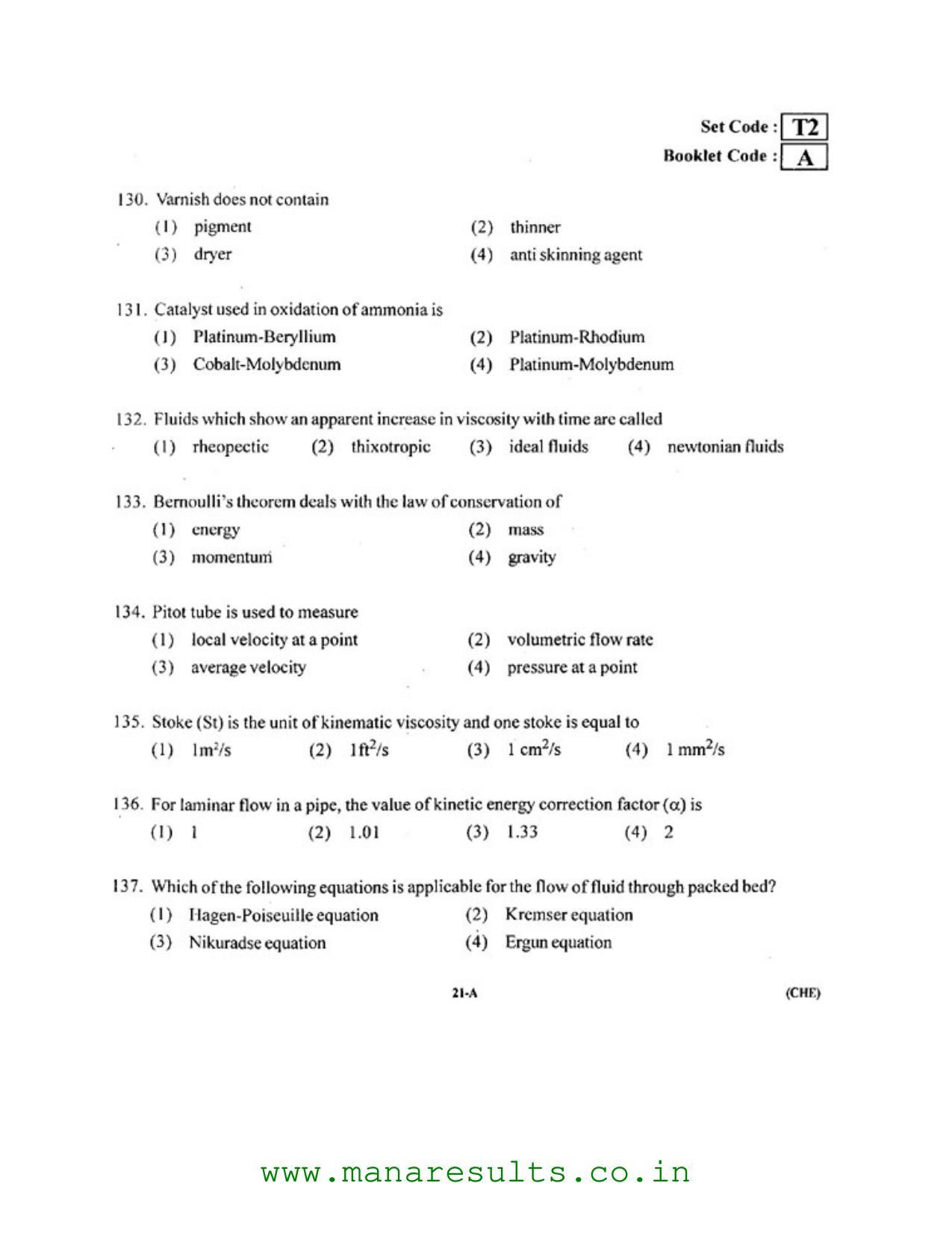 AP ECET 2016 Chemical Engineering Old Previous Question Papers - Page 18