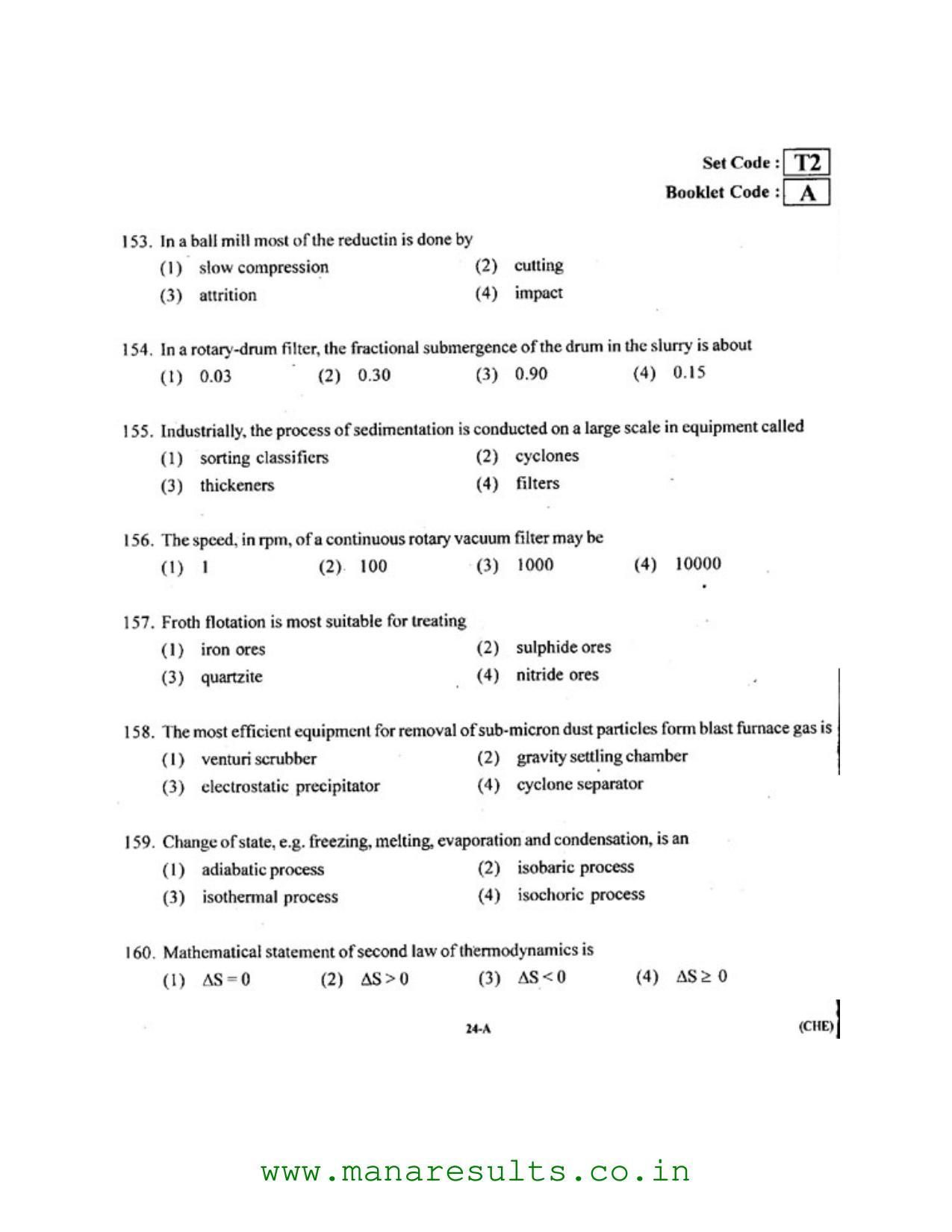 AP ECET 2016 Chemical Engineering Old Previous Question Papers - Page 21