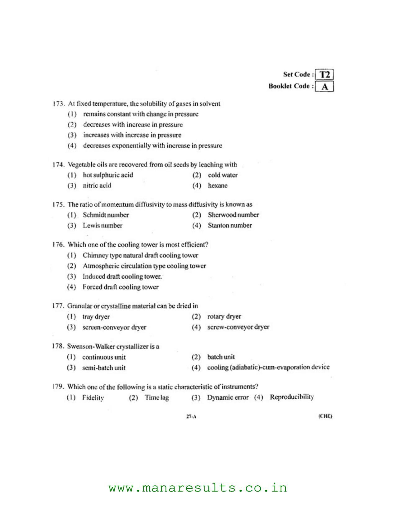 AP ECET 2016 Chemical Engineering Old Previous Question Papers - Page 24
