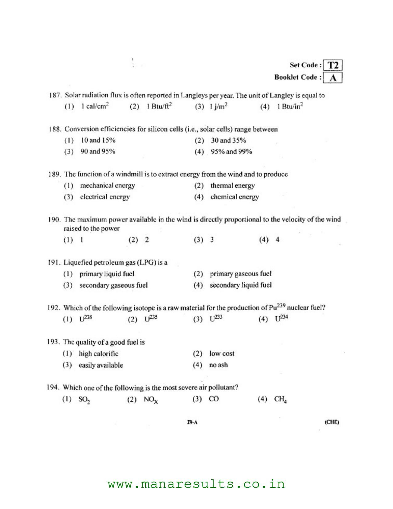 AP ECET 2016 Chemical Engineering Old Previous Question Papers - Page 26