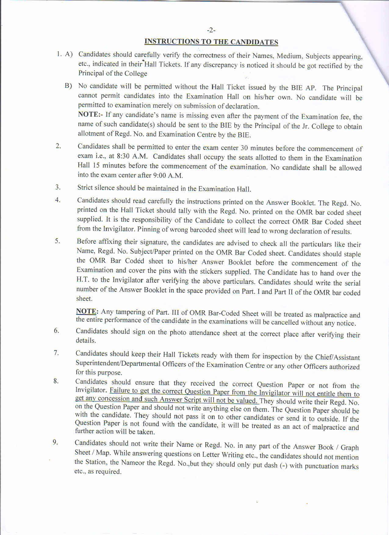 AP Intermediate Time Table 2023 - Page 2