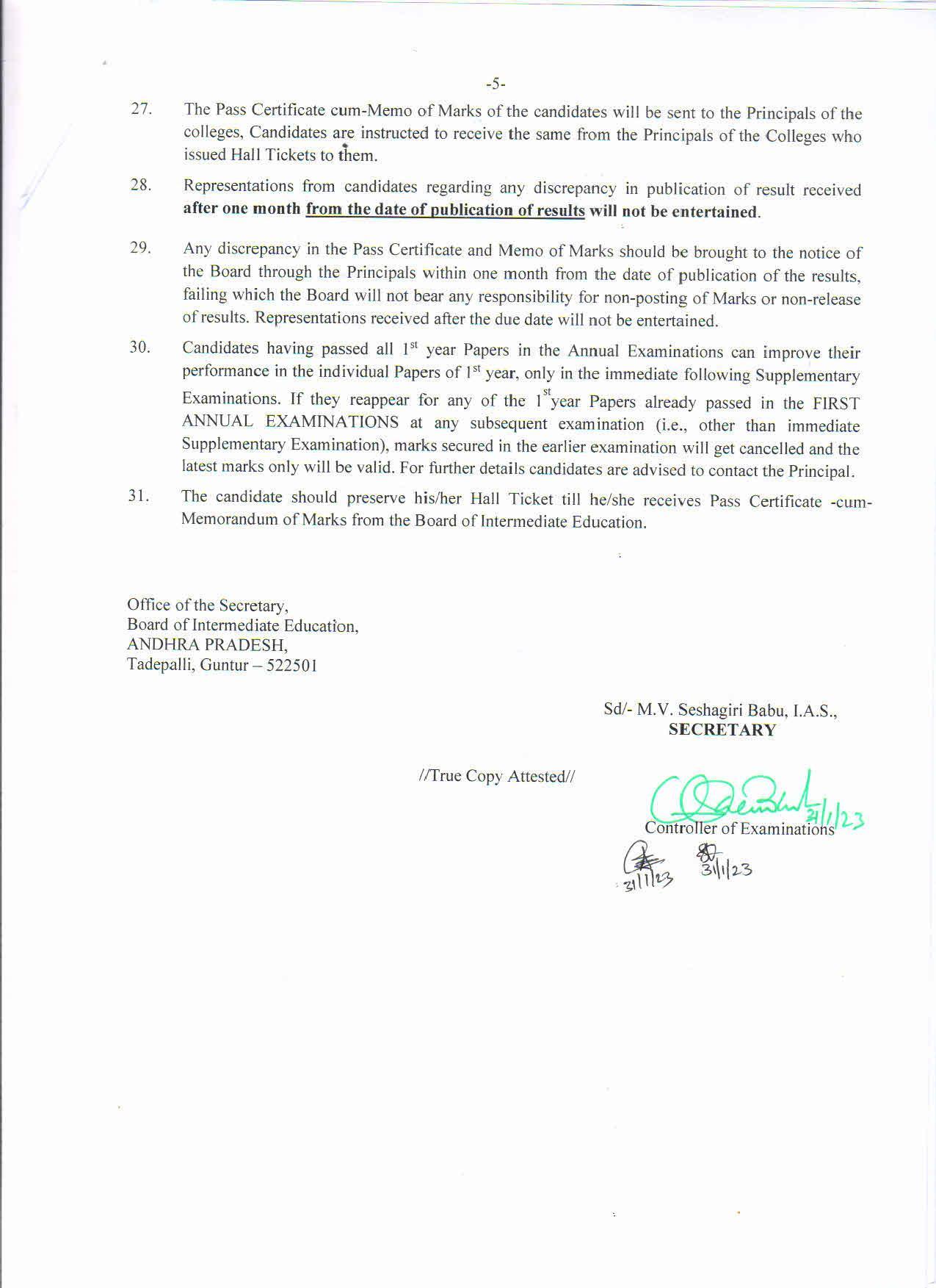 AP Intermediate Time Table 2023 - Page 5