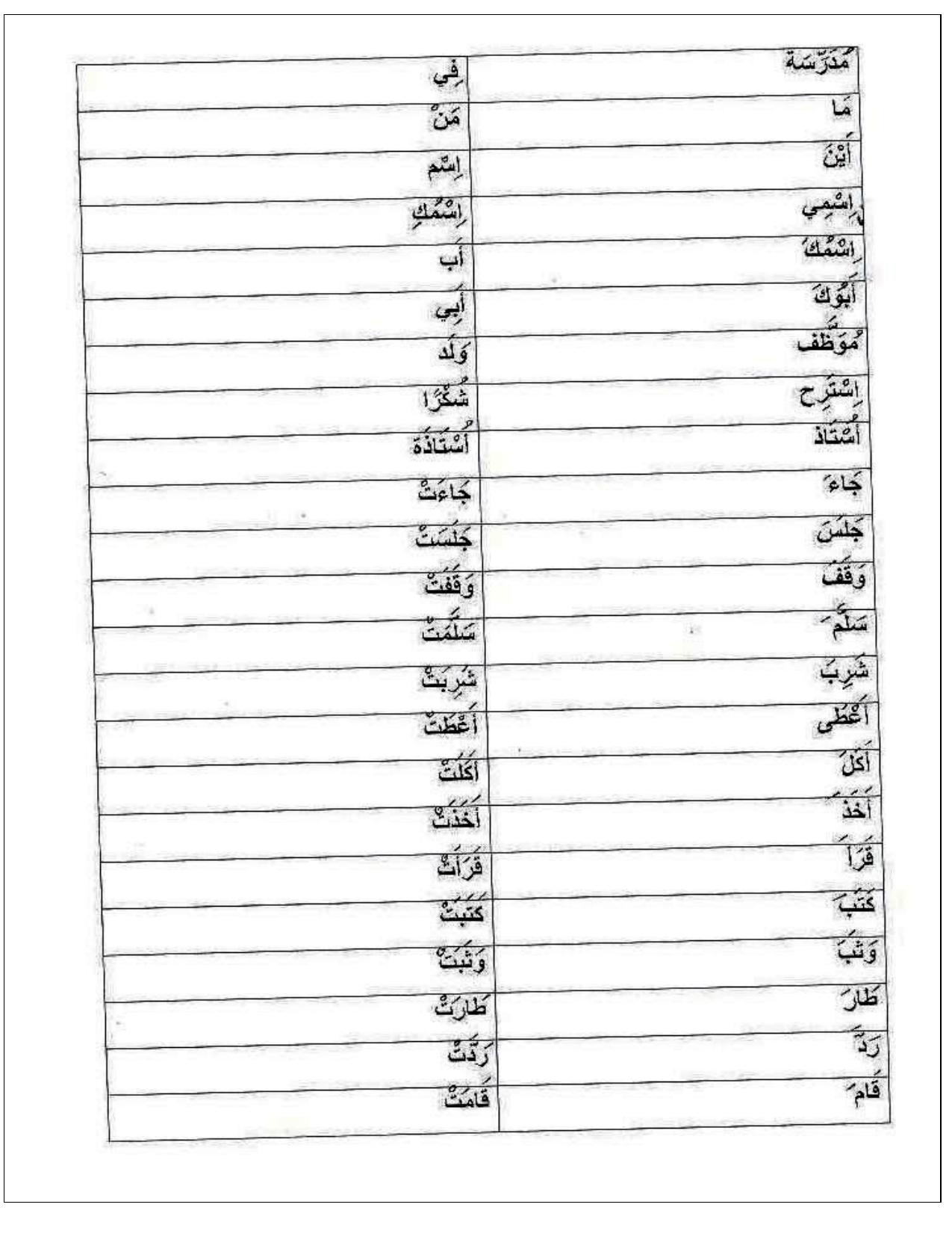 Worksheet for Class 4 Arabic Assignment 9 - Page 2