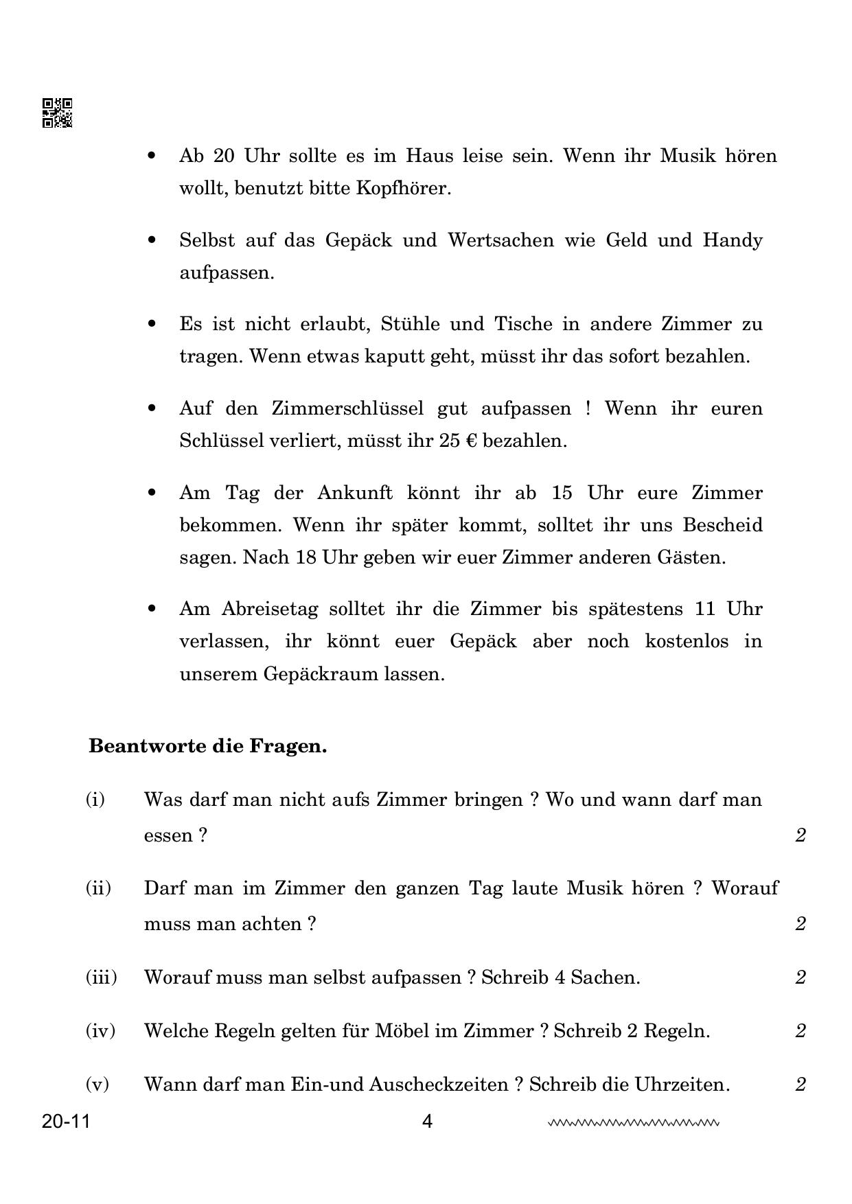 CBSE Class 12 German 2024 Question Paper - Page 4