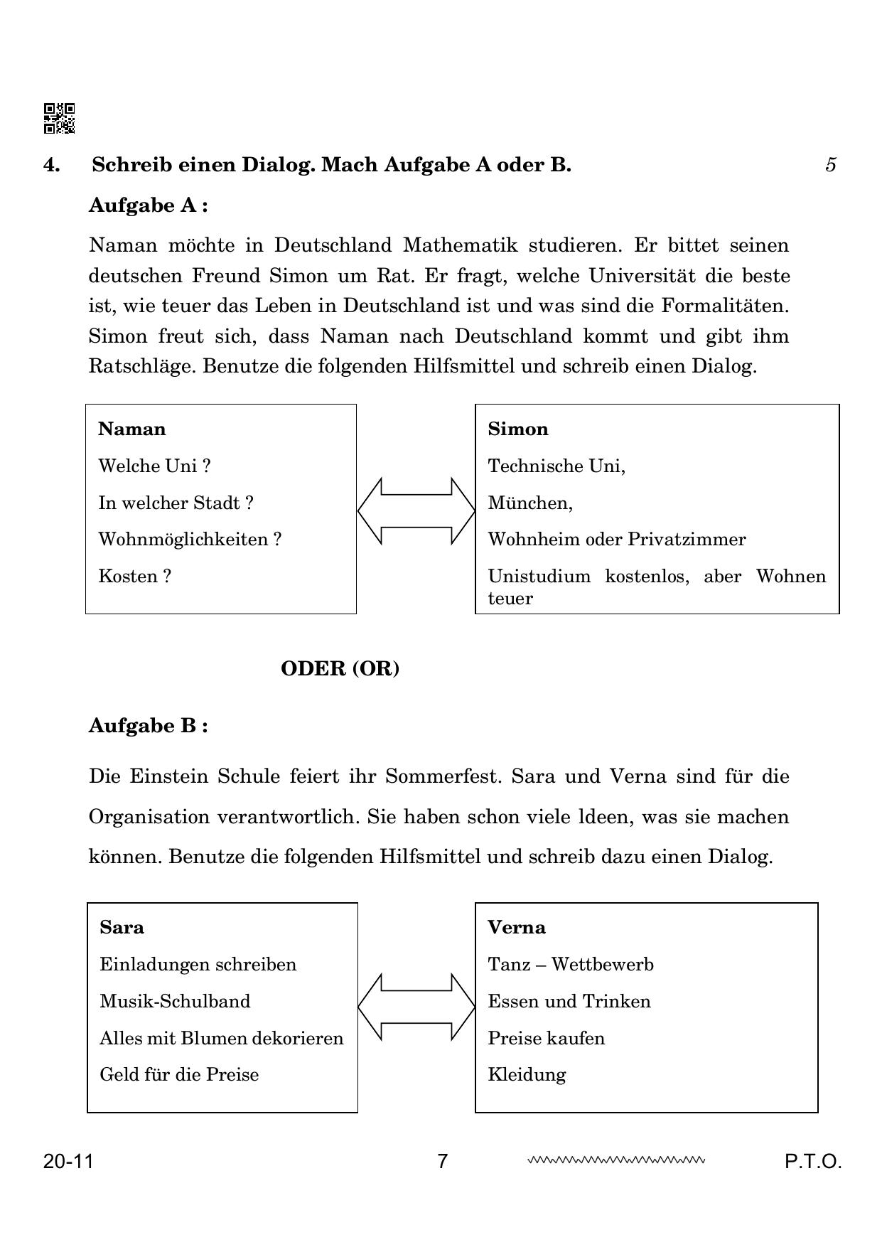 CBSE Class 12 German 2024 Question Paper - Page 7