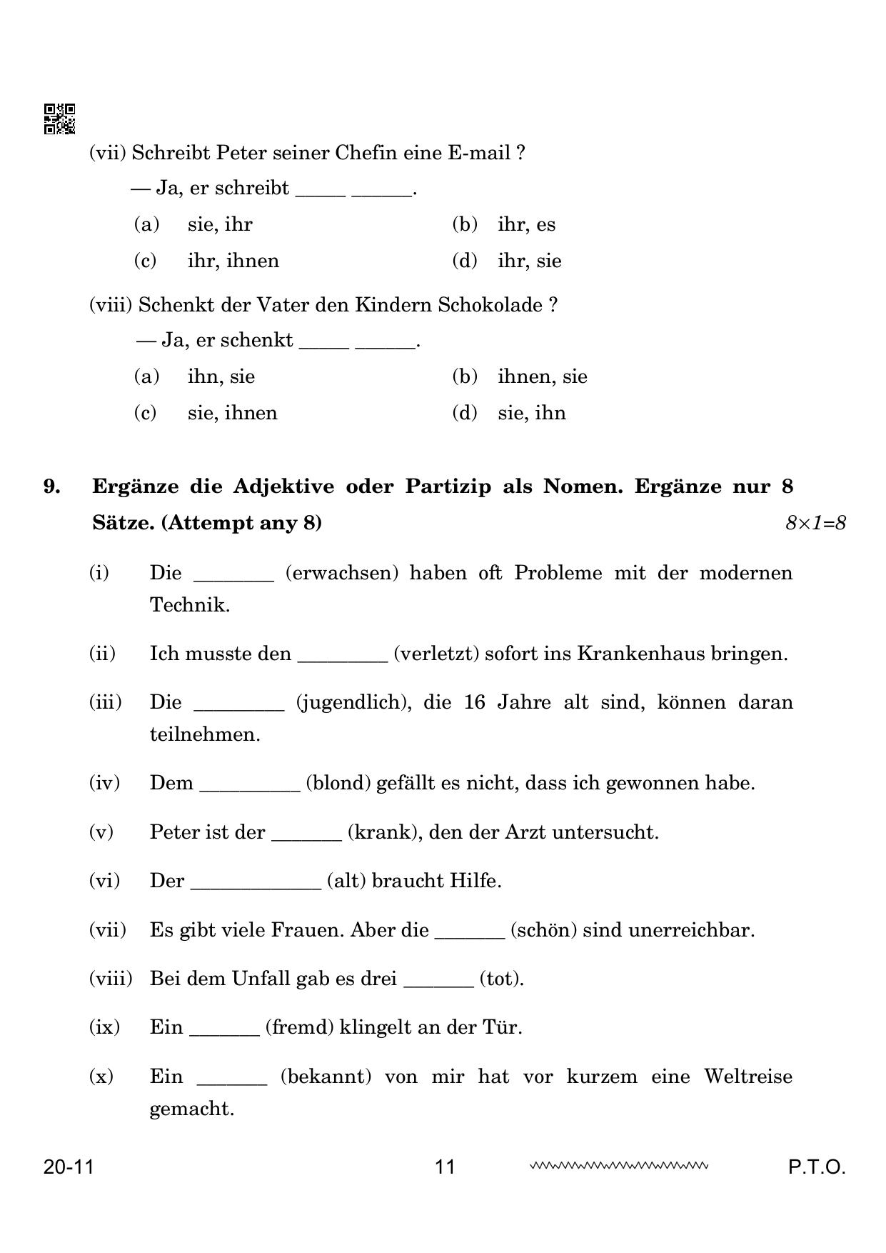 CBSE Class 12 German 2024 Question Paper - Page 11