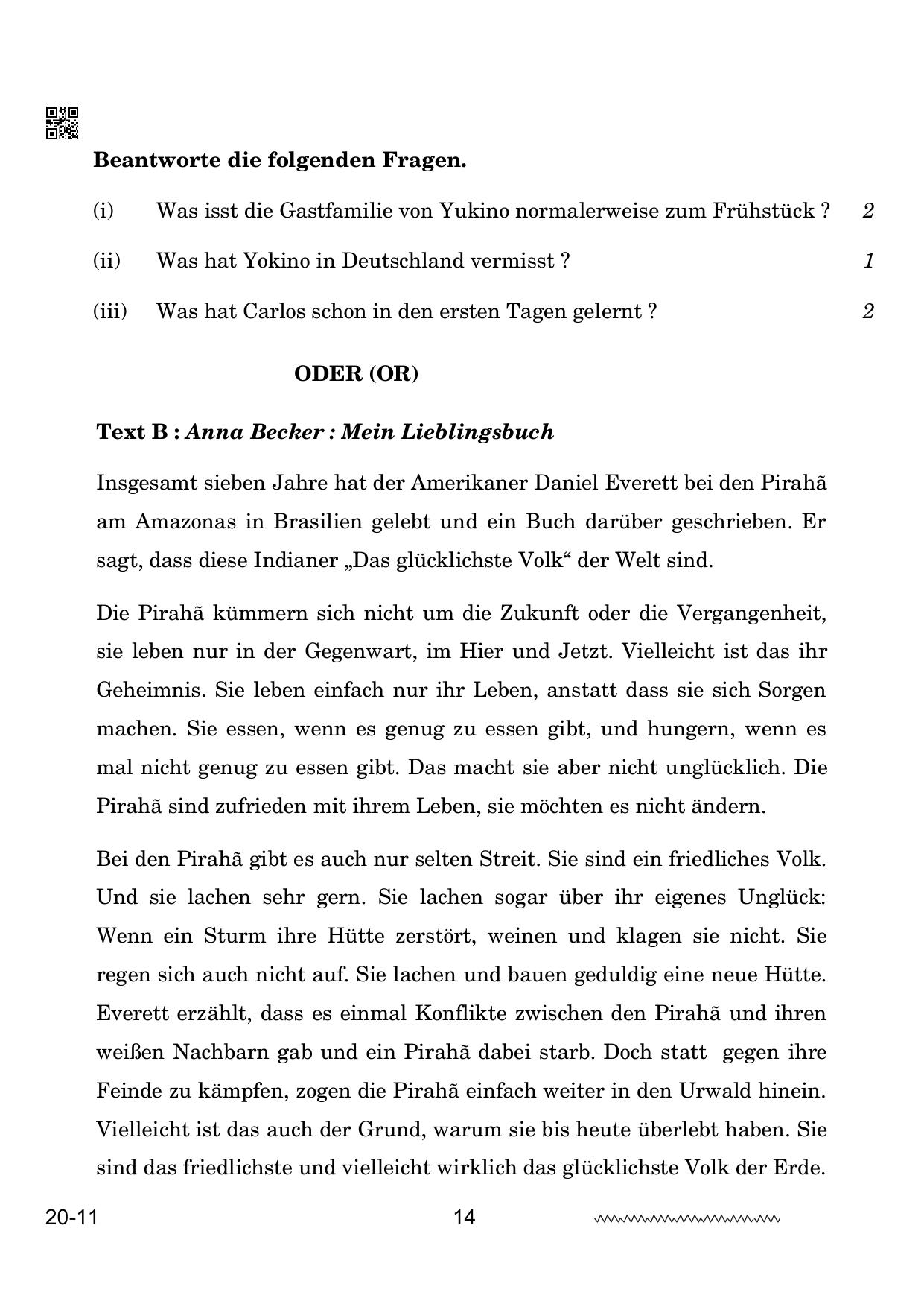 CBSE Class 12 German 2024 Question Paper - Page 14
