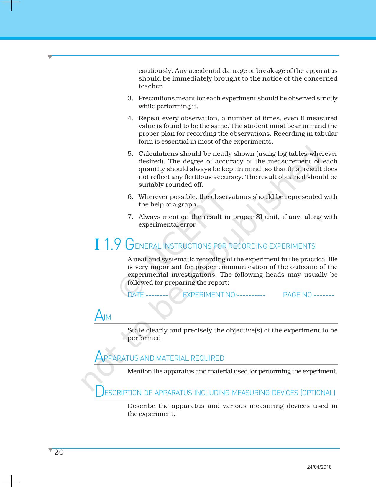 NCERT Laboratory Manuals for Class XII Physics Introduction to Major