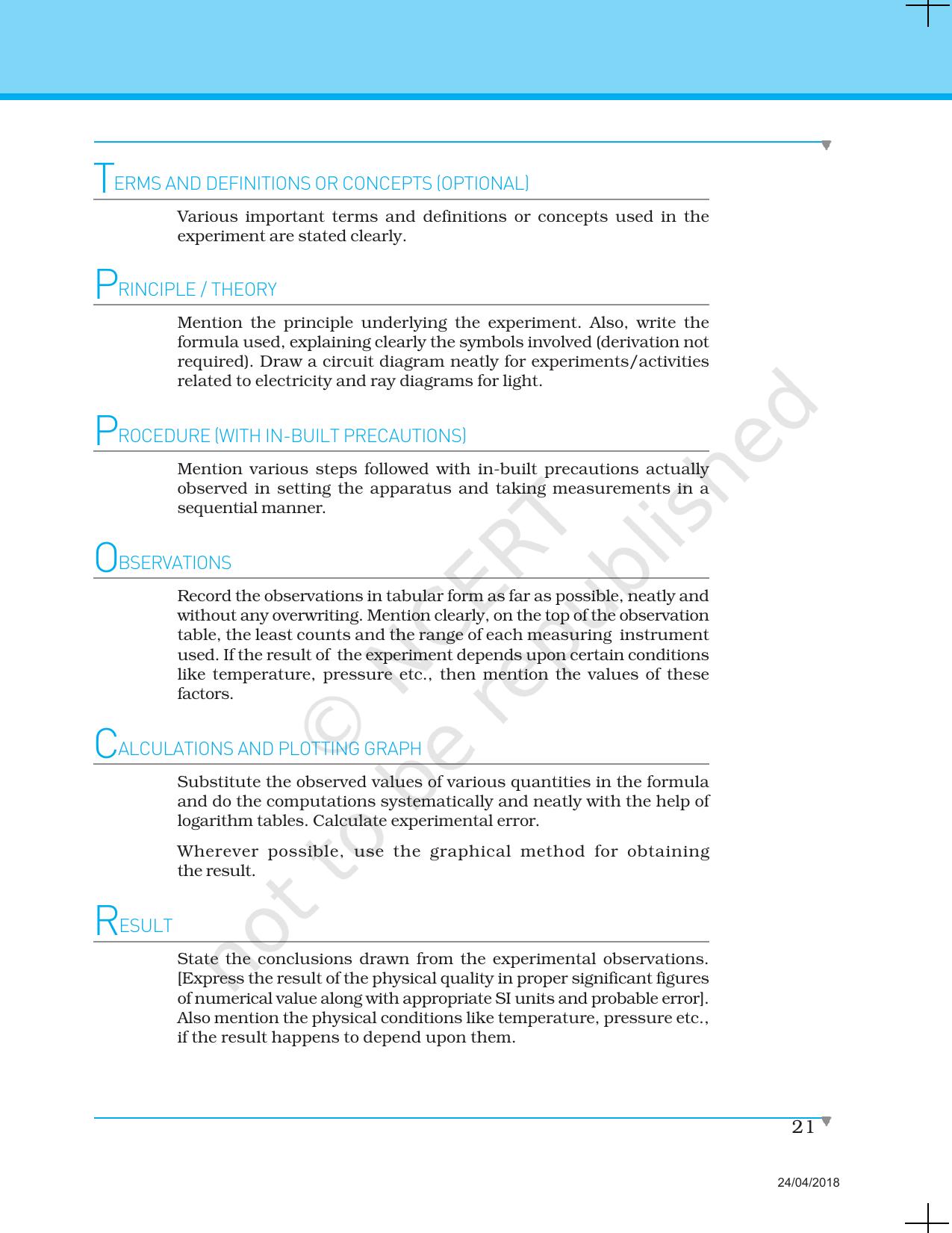 NCERT Laboratory Manuals for Class XII Physics - Introduction to Major skills in Physics practical work - Page 21