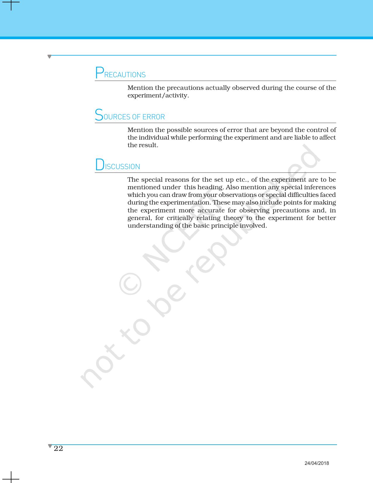 NCERT Laboratory Manuals for Class XII Physics - Introduction to Major skills in Physics practical work - Page 22