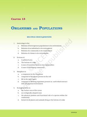 NCERT Exemplar Book for Class 12 Biology: Chapter 13 Organisms and Populations