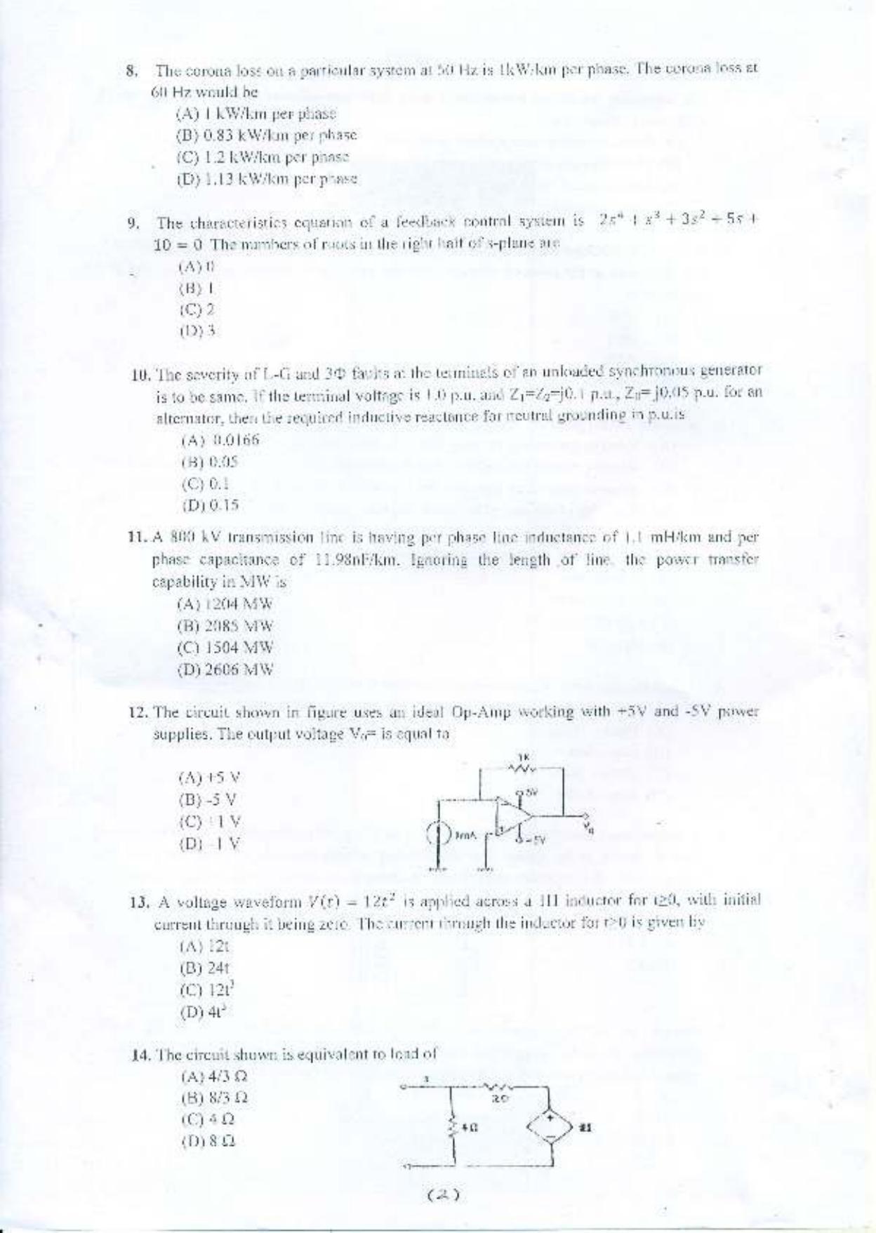 PU MPET Electrical and Electronics Engineering 2015 Question Paper - Page 3