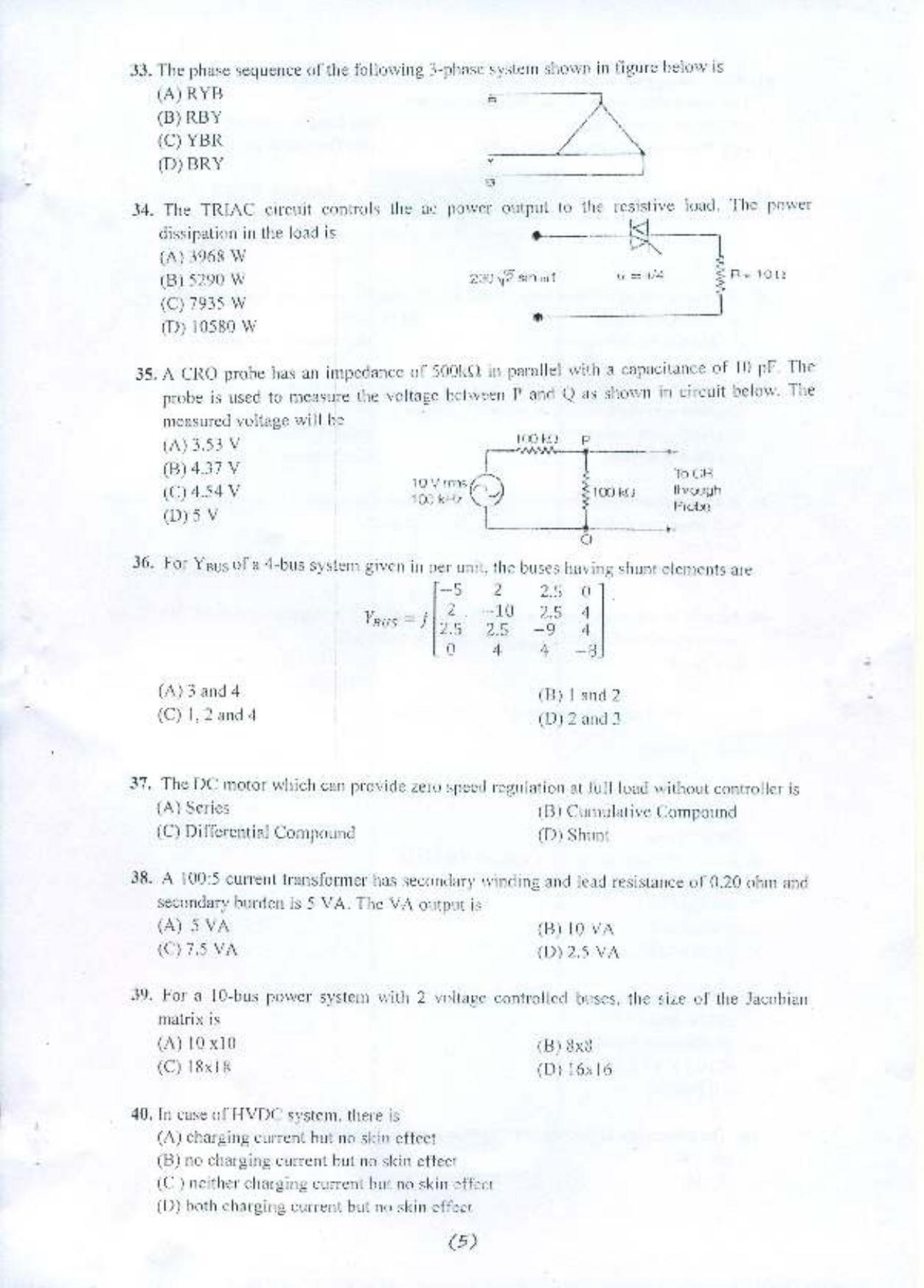 PU MPET Electrical and Electronics Engineering 2015 Question Paper - Page 6