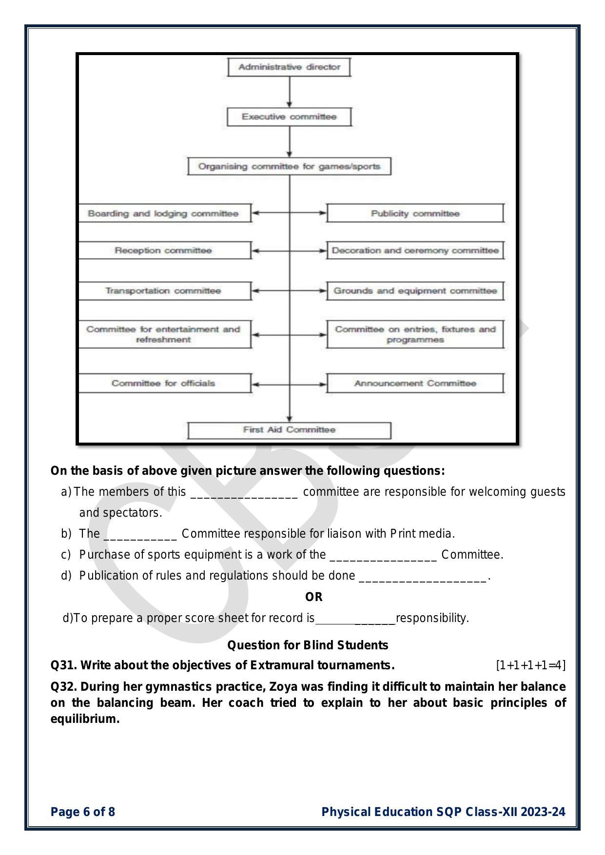 CBSE Class 12 Physical Education Sample Paper 2024 - Page 6