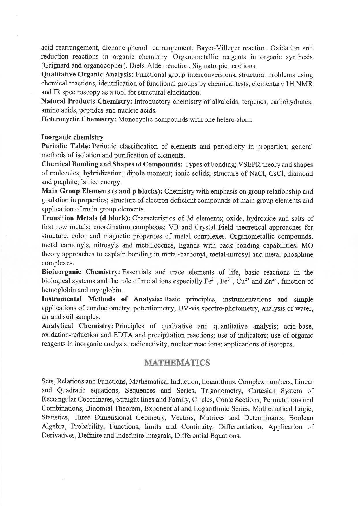 JMI Entrance Exam M38-M.Sc. (Biophysics) Syllabus - Page 3