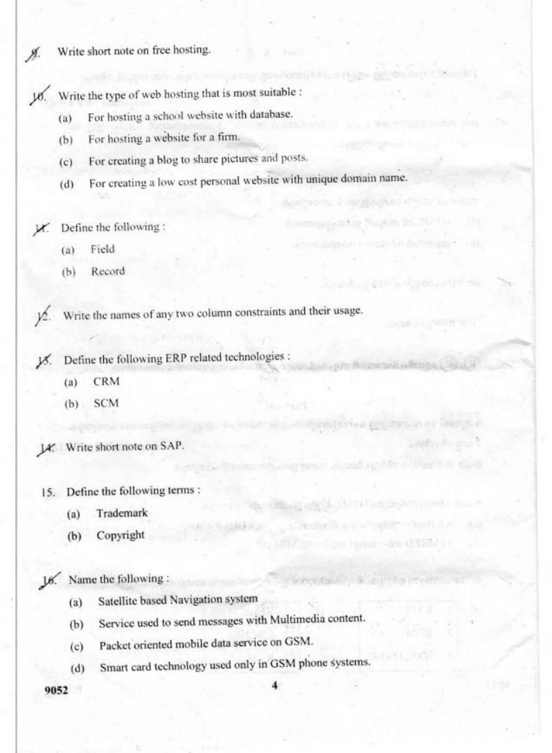 Kerala Plus Two 2018 Computer Application (Commerce) Question Paper. - Page 4