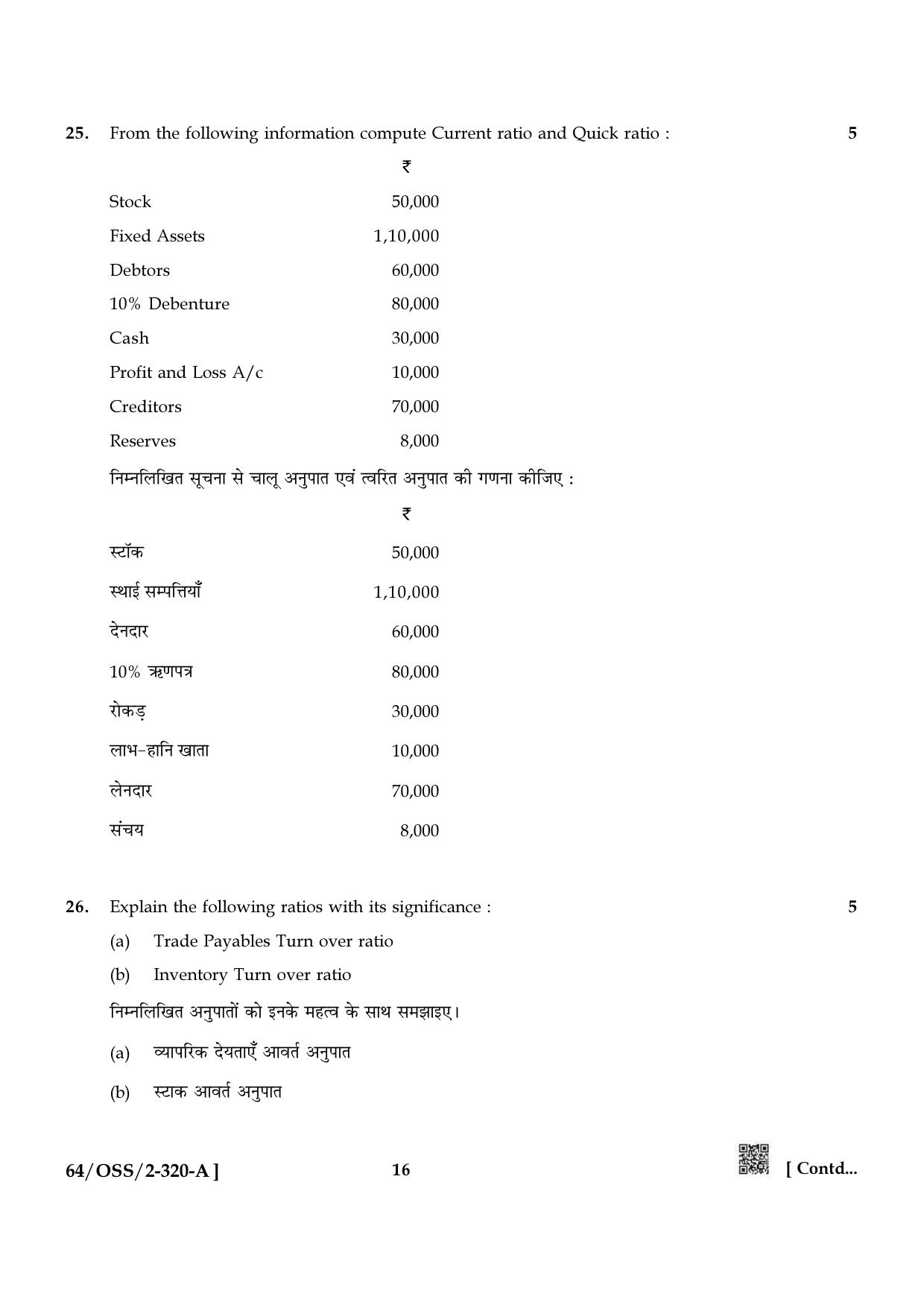 NIOS October 2022 Class 12 Accountancy Question Paper - Page 16