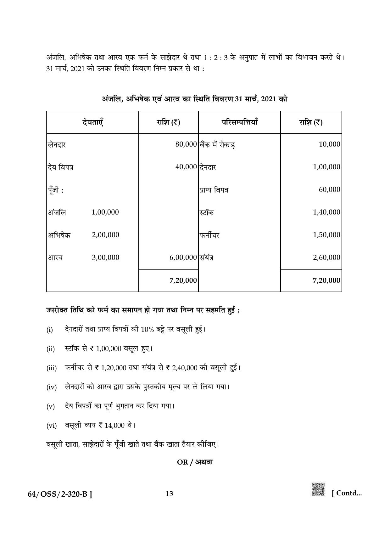 NIOS October 2022 Class 12 Accountancy Question Paper - Page 33