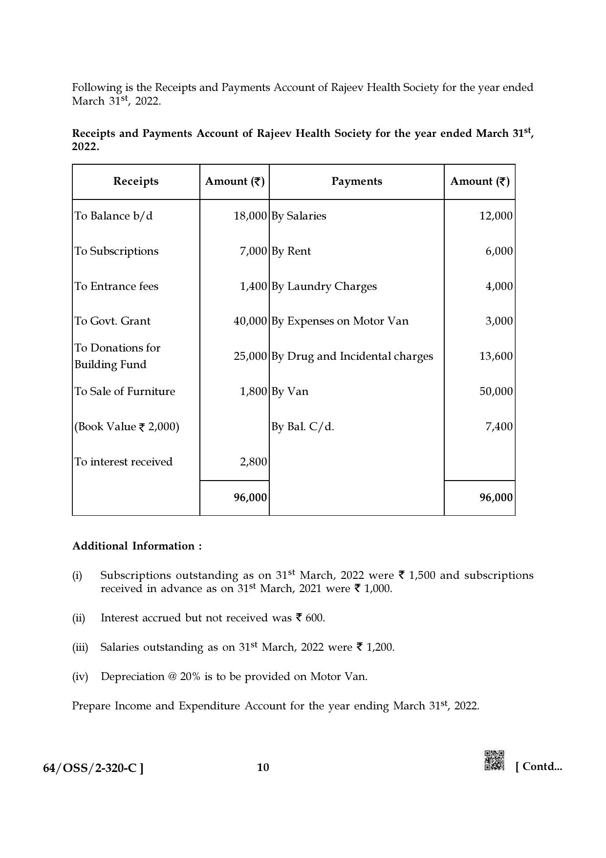 NIOS October 2022 Class 12 Accountancy Question Paper - Page 50