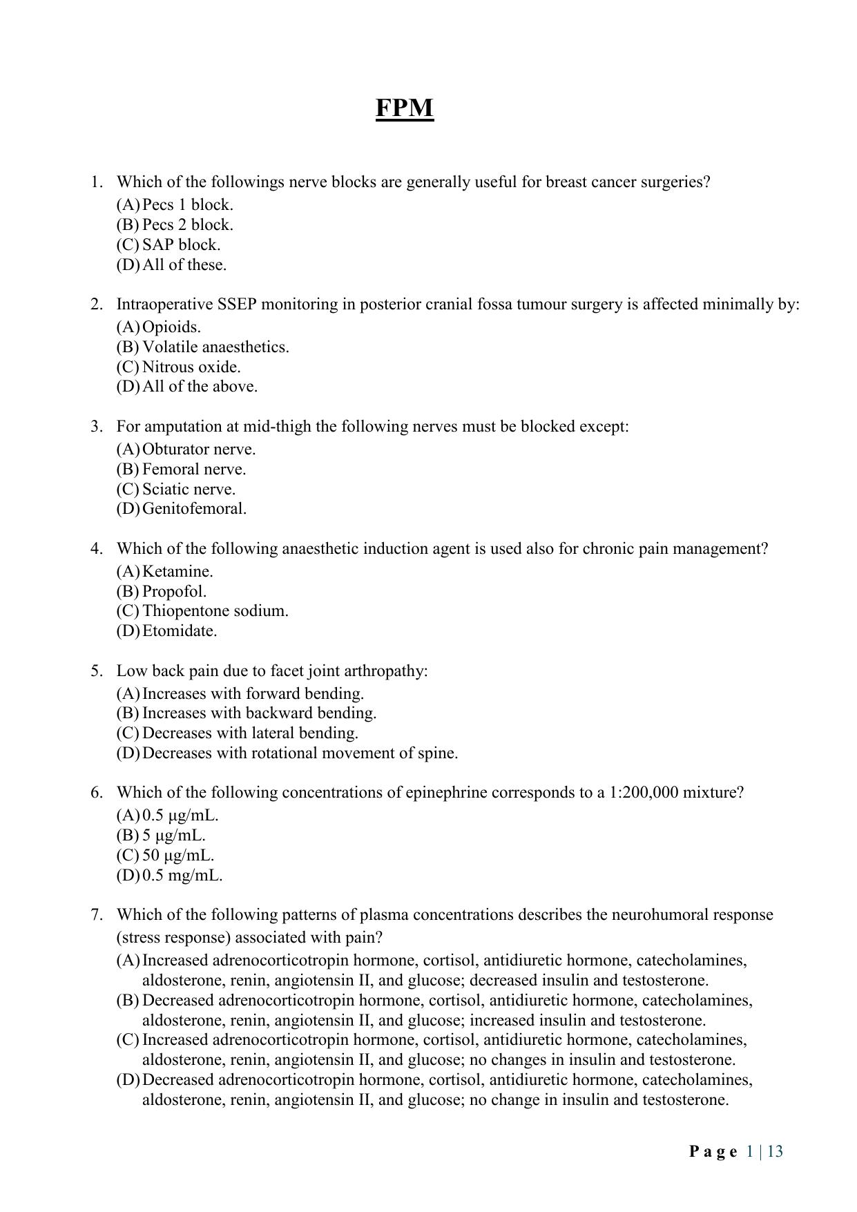 WB JEMAS (PG) FPM 2024 Question Paper - Page 3