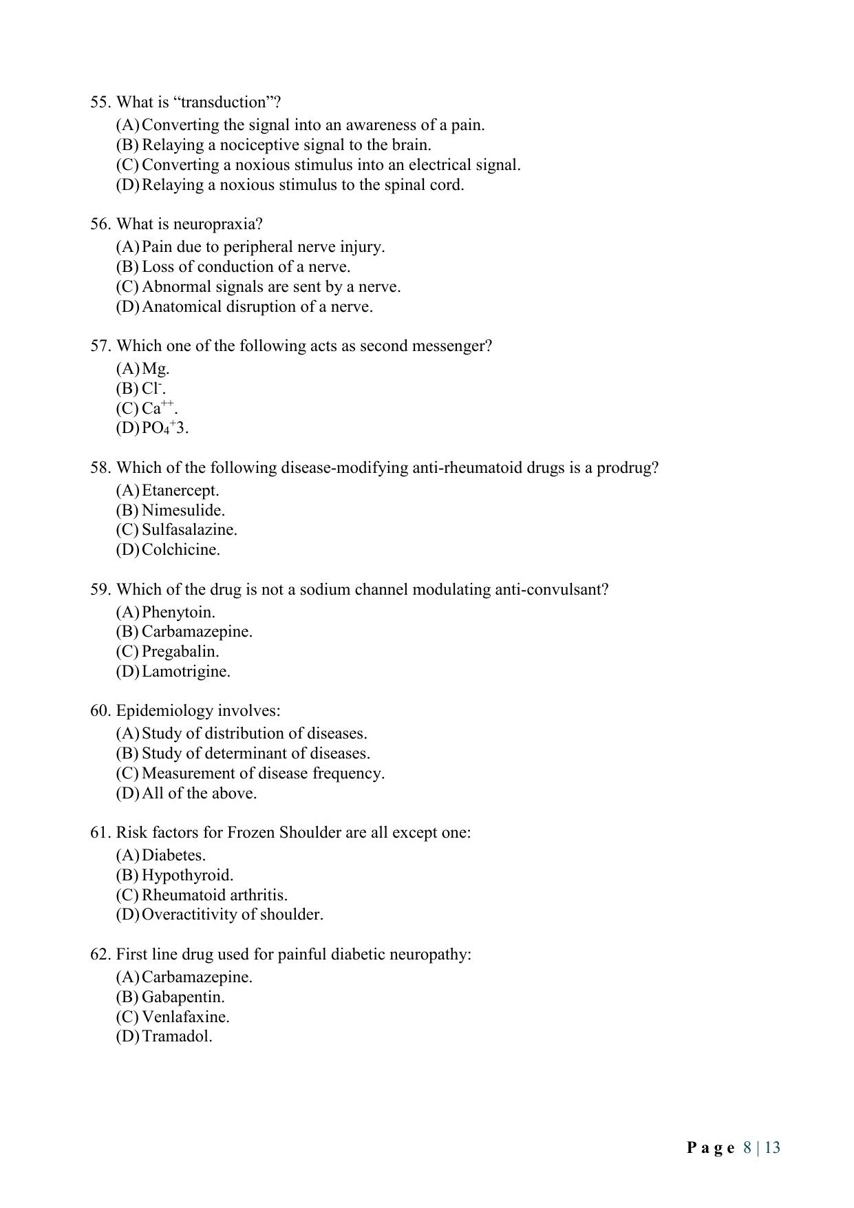WB JEMAS (PG) FPM 2024 Question Paper - Page 10