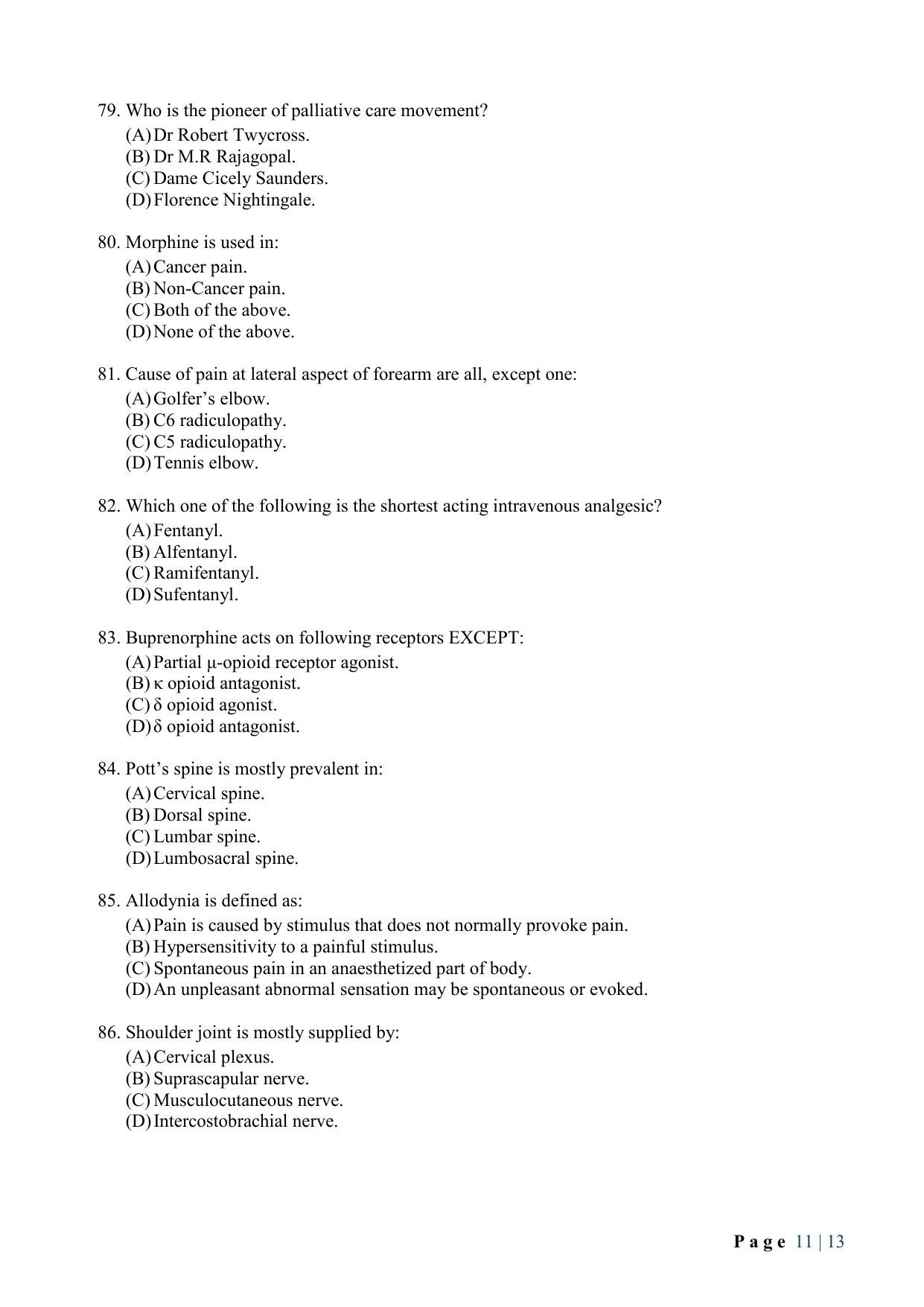 WB JEMAS (PG) FPM 2024 Question Paper - Page 13