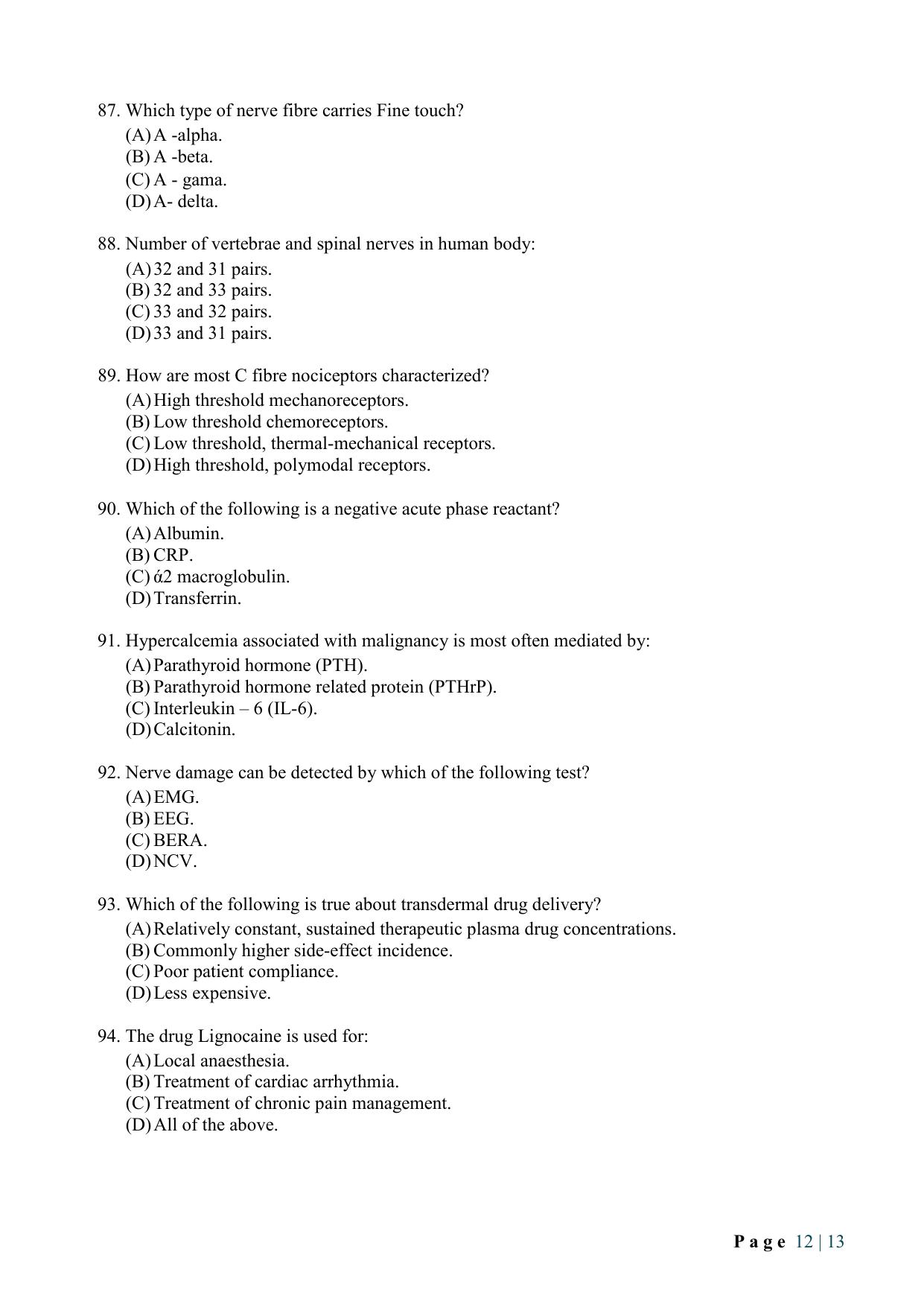 WB JEMAS (PG) FPM 2024 Question Paper - Page 14