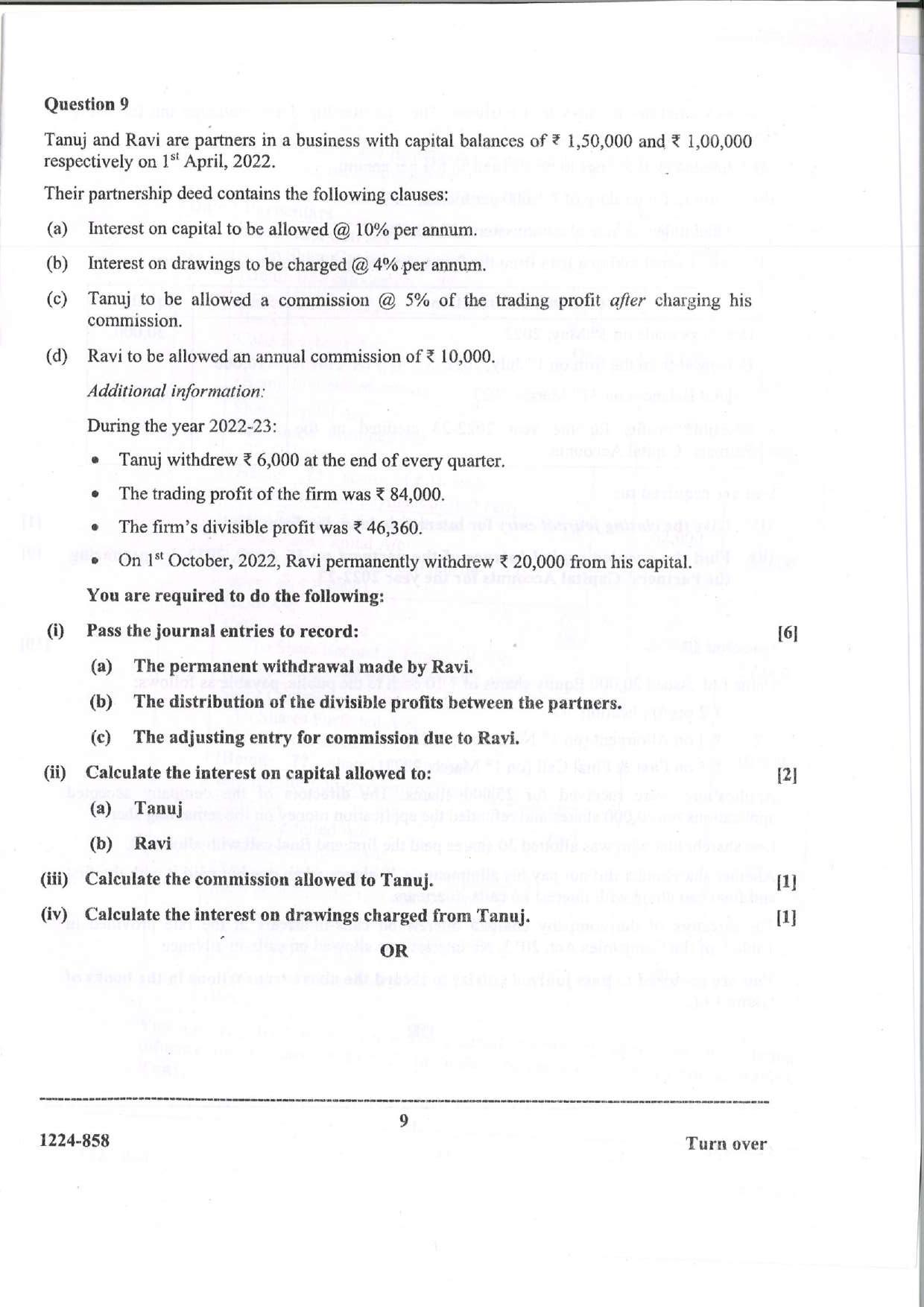 ISC Class 12 Accounts 2024 Question Paper - Page 9