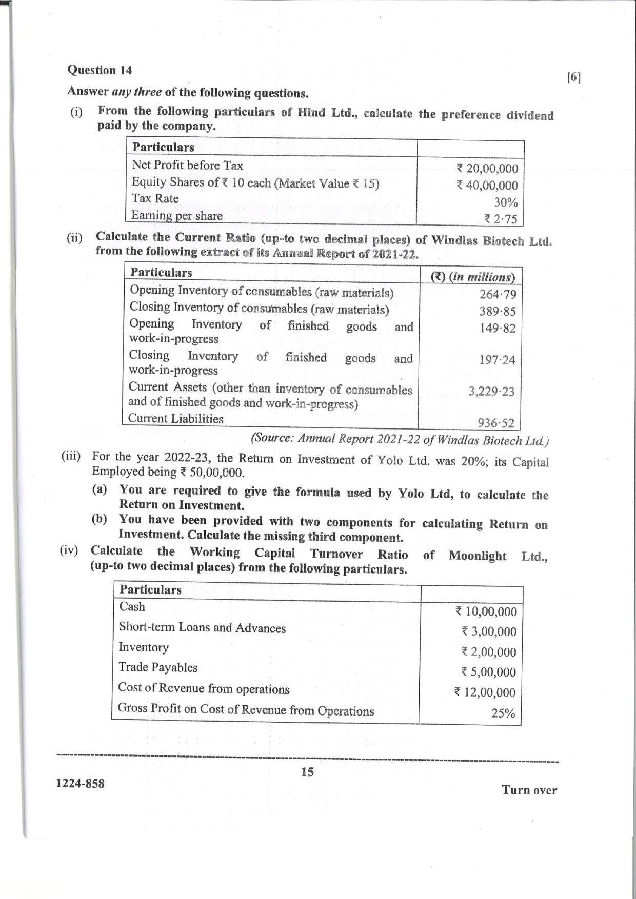 ISC Class 12 Accounts 2024 Question Paper - Page 15