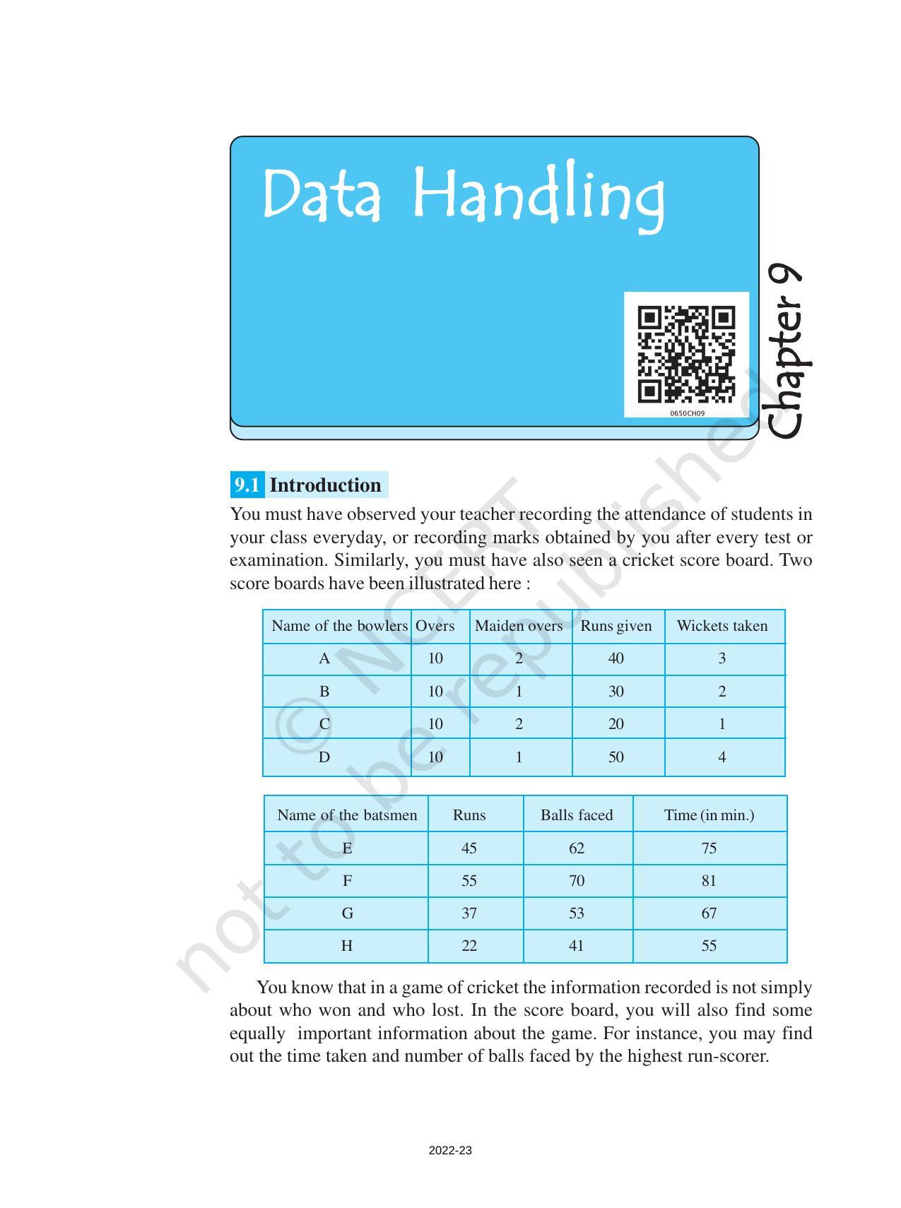 NCERT Book for Class 6 Maths: Chapter 9-Data Handling - Page 1