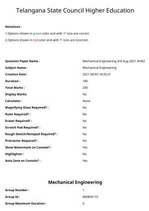 TS ECET 2021 Mechanical Engineering Question Paper