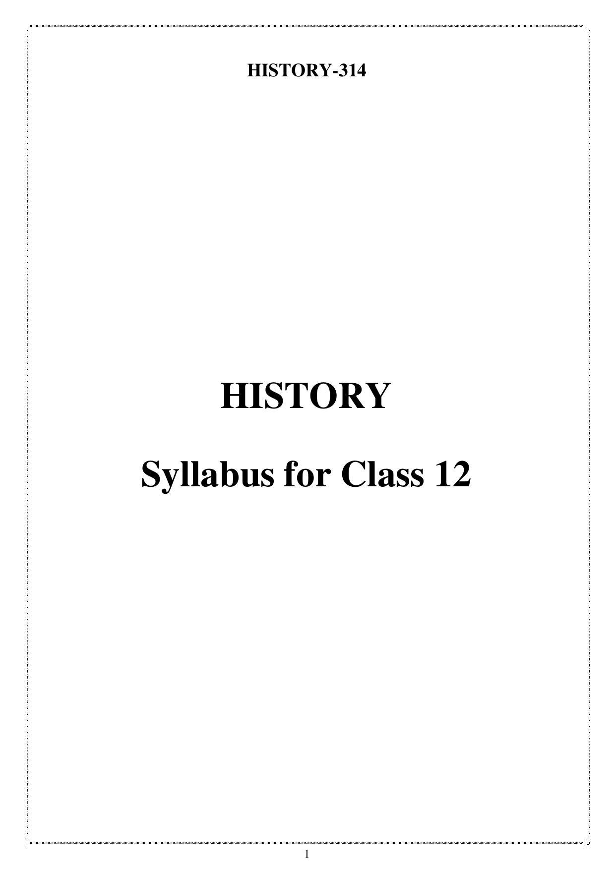 CUET Syllabus for History (English) - Page 1