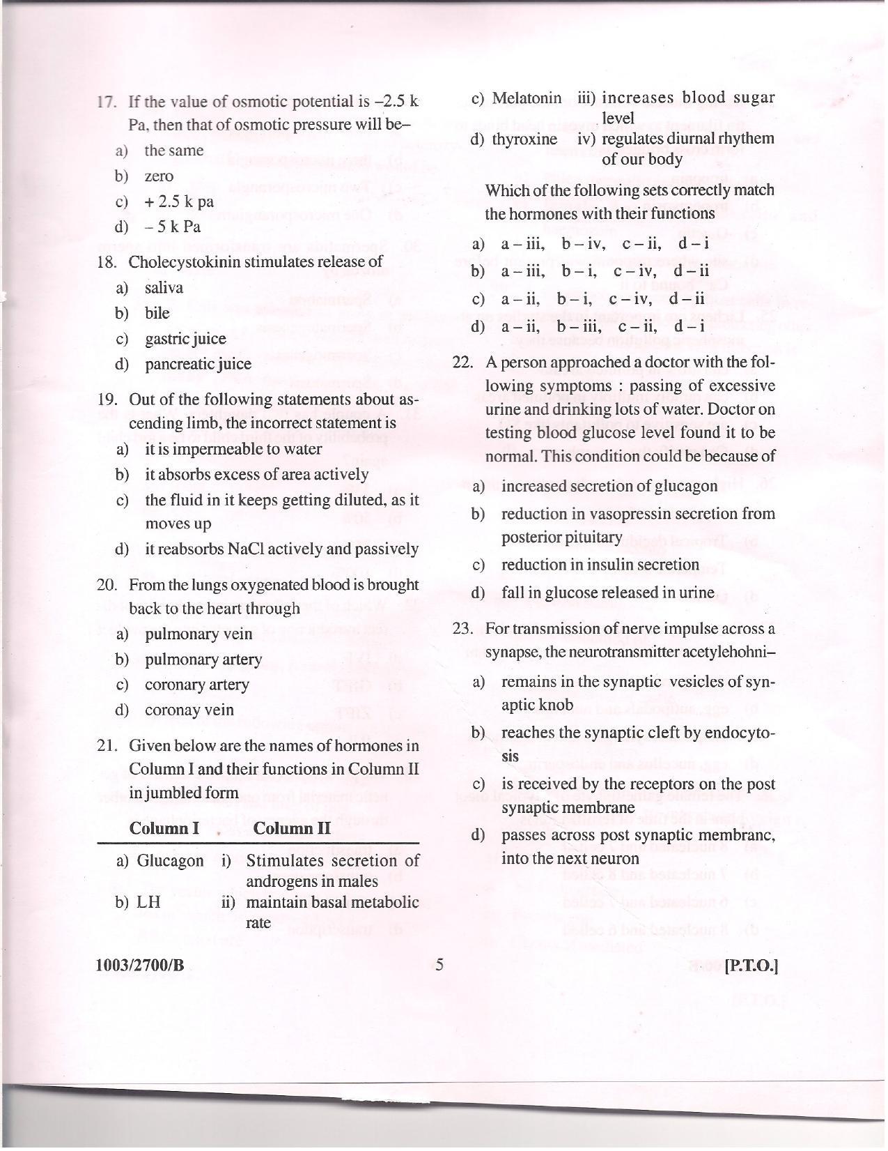 APJEE Biology 2010 Question Paper - Page 4