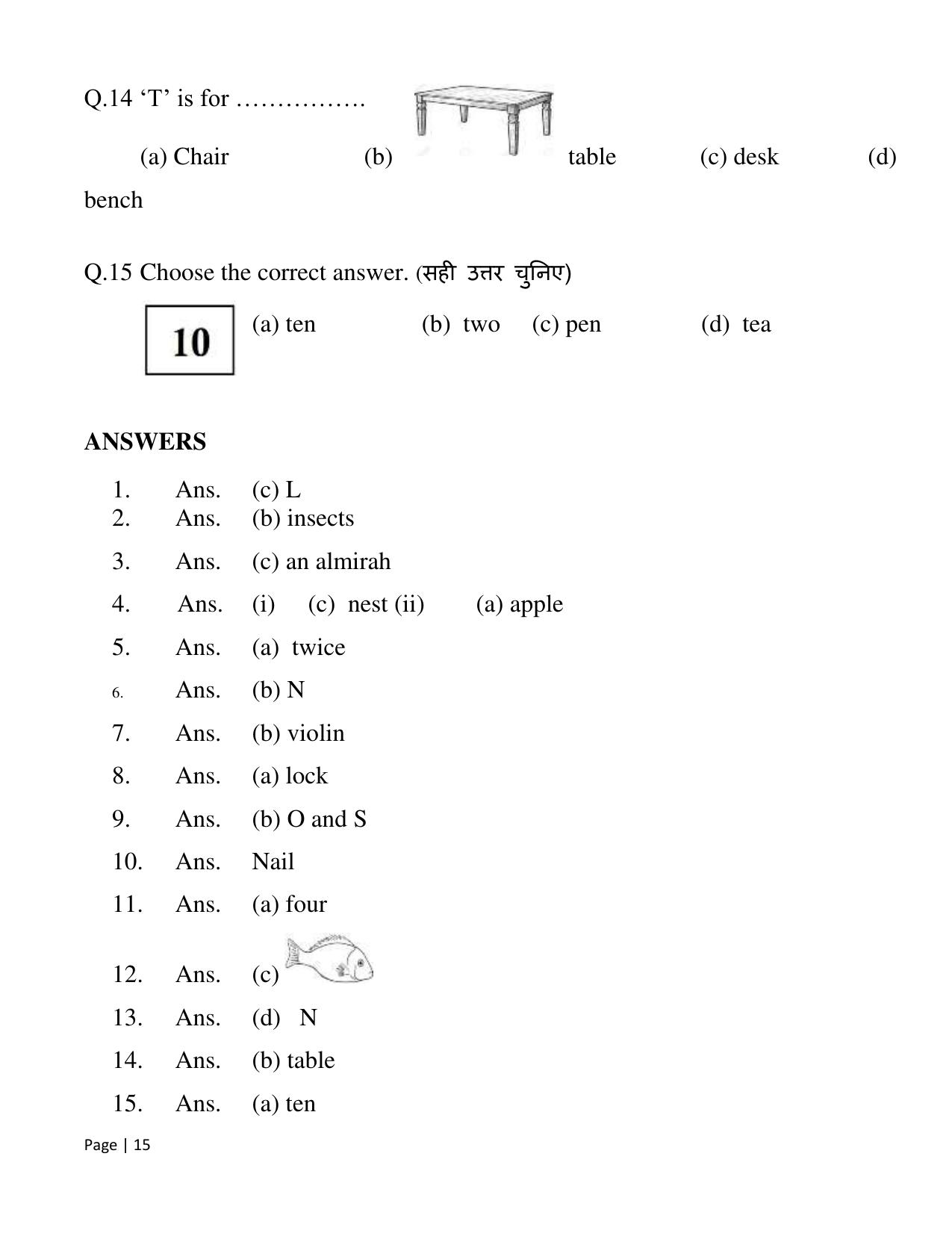 Chhattisgarh Board Class 2 English Question Bank - Page 20