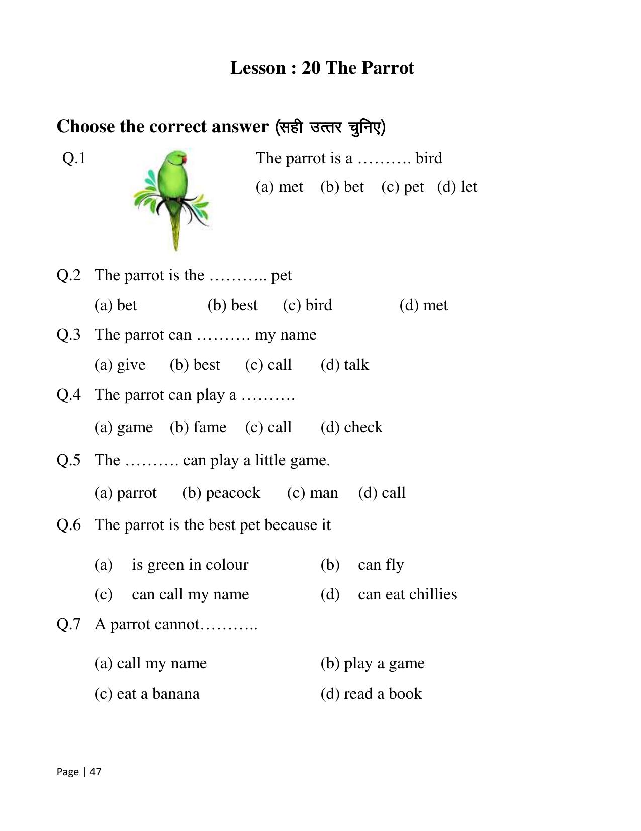Chhattisgarh Board Class 2 English Question Bank - Page 52