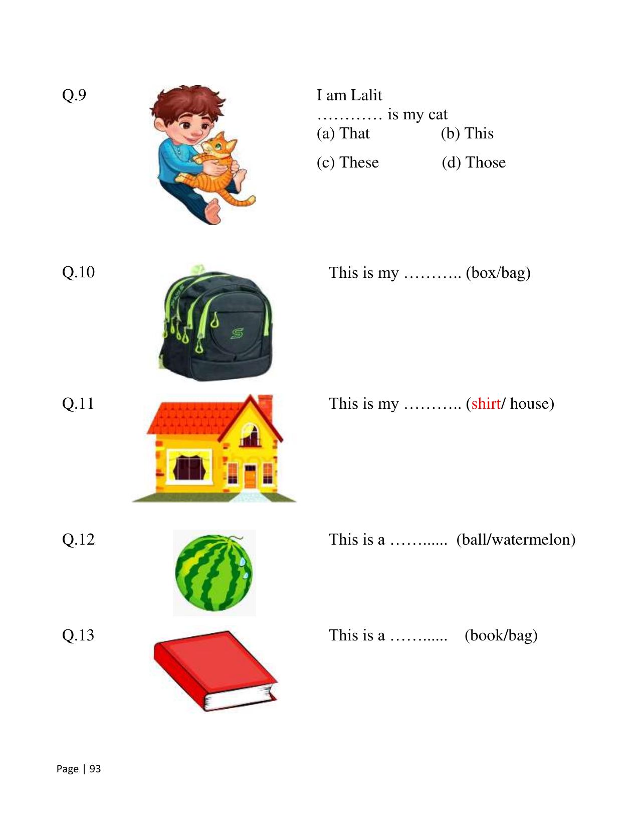 Chhattisgarh Board Class 2 English Question Bank - Page 98