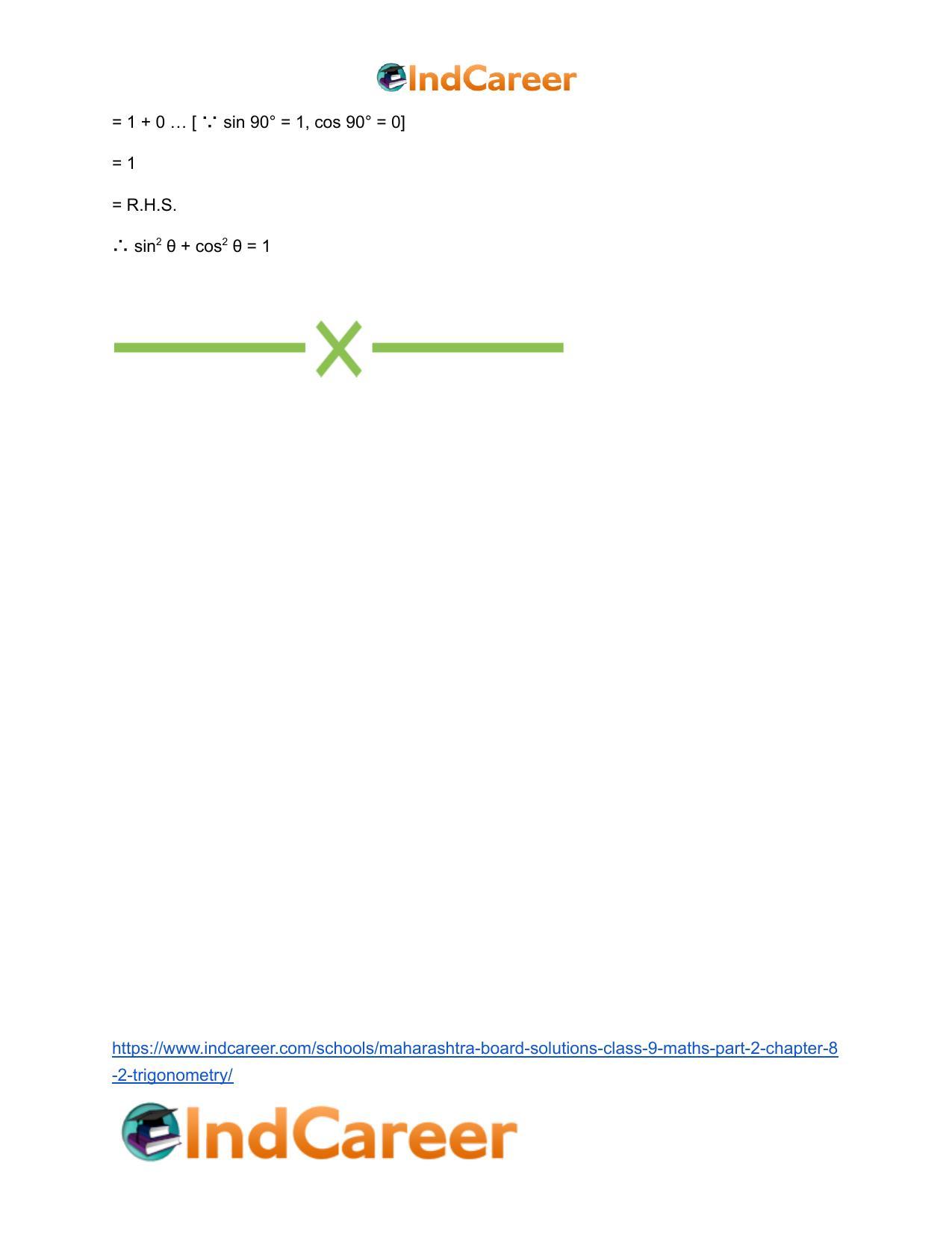 Maharashtra Board Solutions Class 9-Maths (Part 2): Chapter 8.2- Trigonometry - Page 23