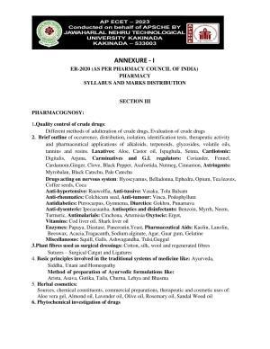 AP ECET SECTION III PHARMACOGNOSY Syllabus