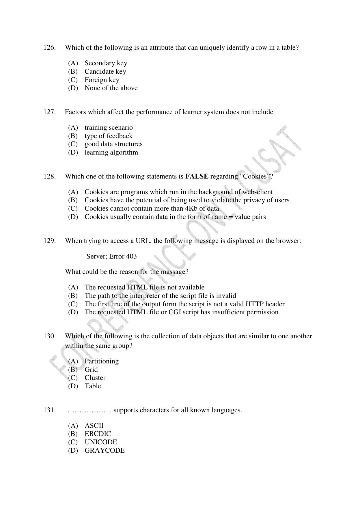 CUSAT CAT 2022 MSc Forensic Science Question Paper - Page 23