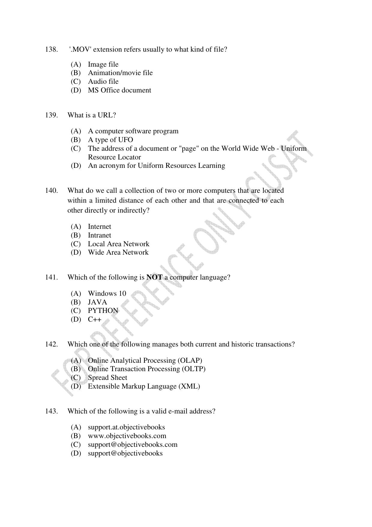 CUSAT CAT 2022 MSc Forensic Science Question Paper - Page 25