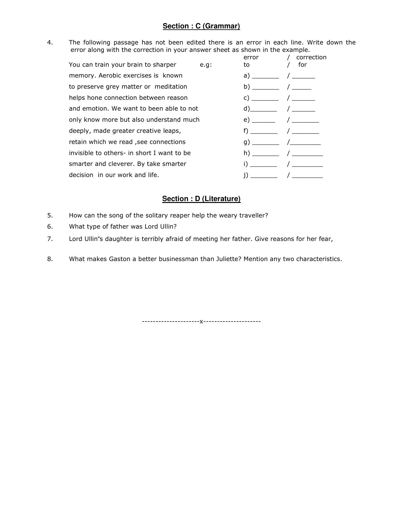 CBSE Worksheets for Class 9 English Assignment 11 - Page 2