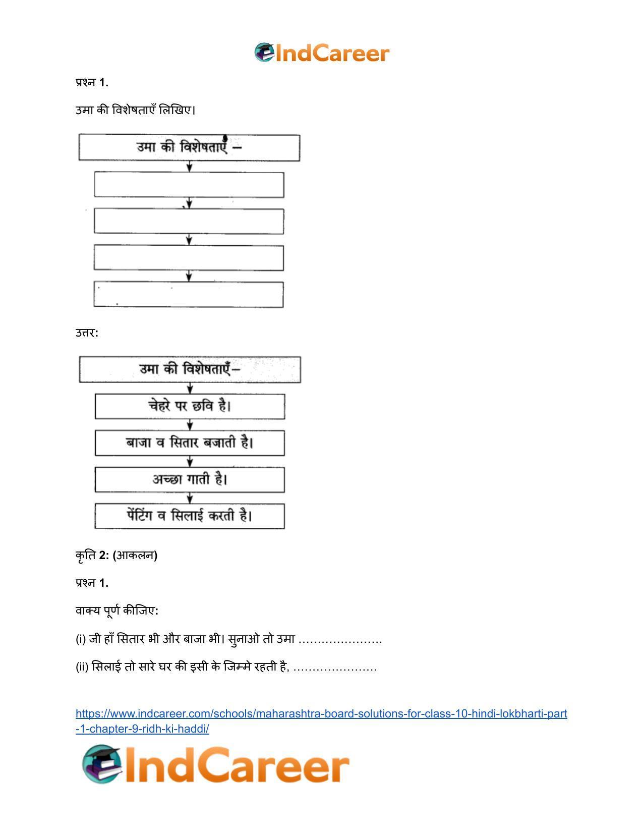 Maharashtra Board Solutions for Class 10- Hindi Lokbharti (Part 1): Chapter 9- रीढ़ की हड्डी - Page 19