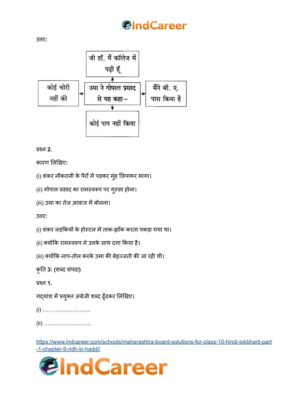 Maharashtra Board Solutions for Class 10- Hindi Lokbharti (Part 1): Chapter 9- रीढ़ की हड्डी - Page 25