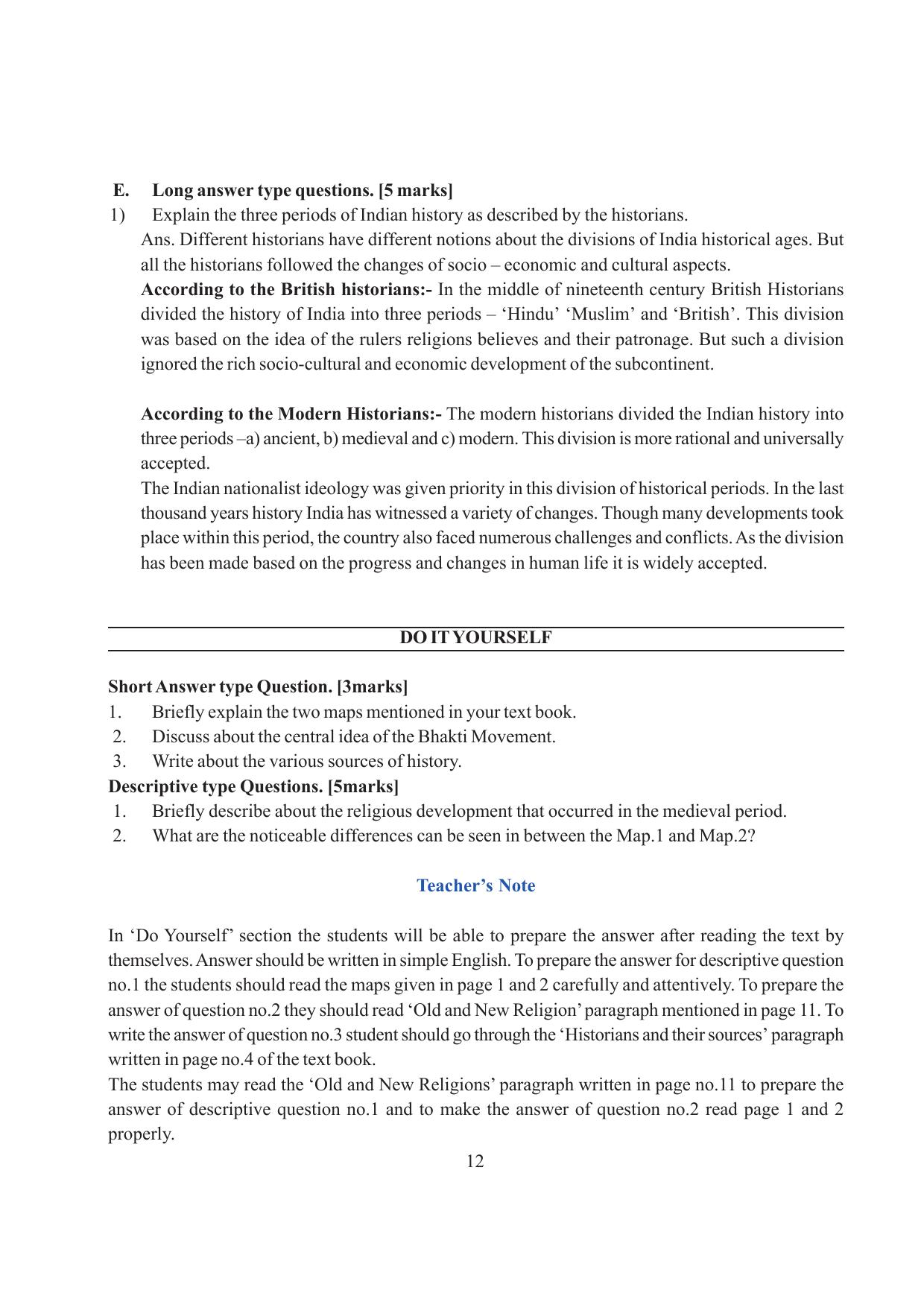 Tripura Board Class 7 Social Science English Version Workbooks - Page 12