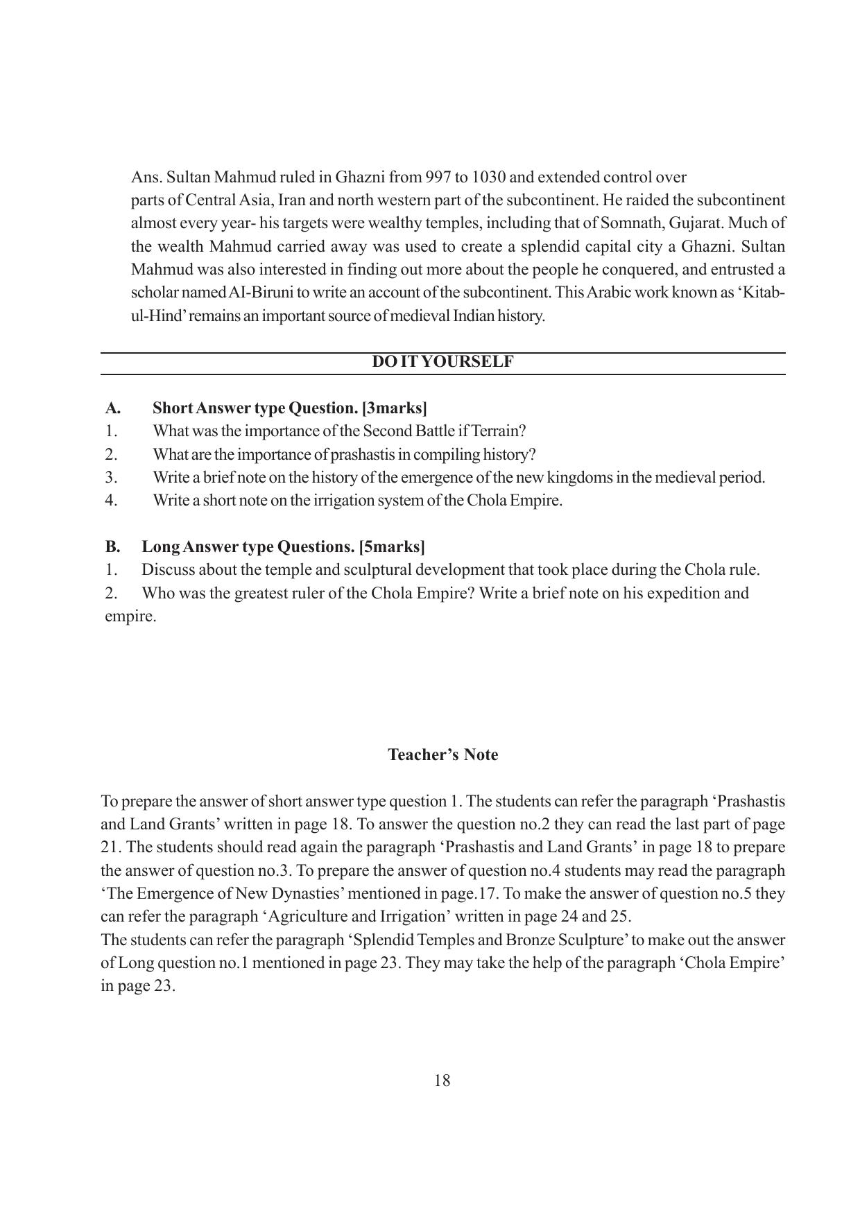 Tripura Board Class 7 Social Science English Version Workbooks - Page 18