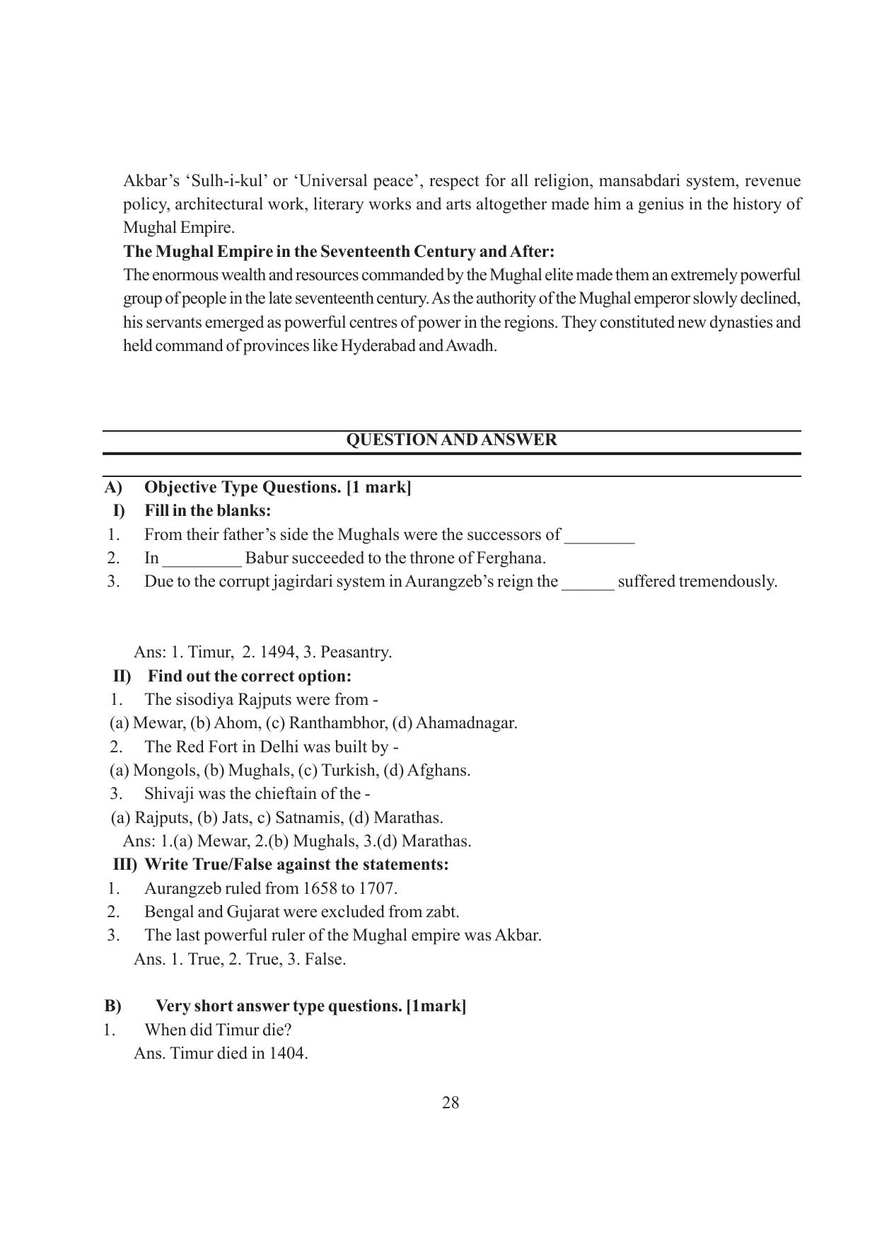 Tripura Board Class 7 Social Science English Version Workbooks - Page 28