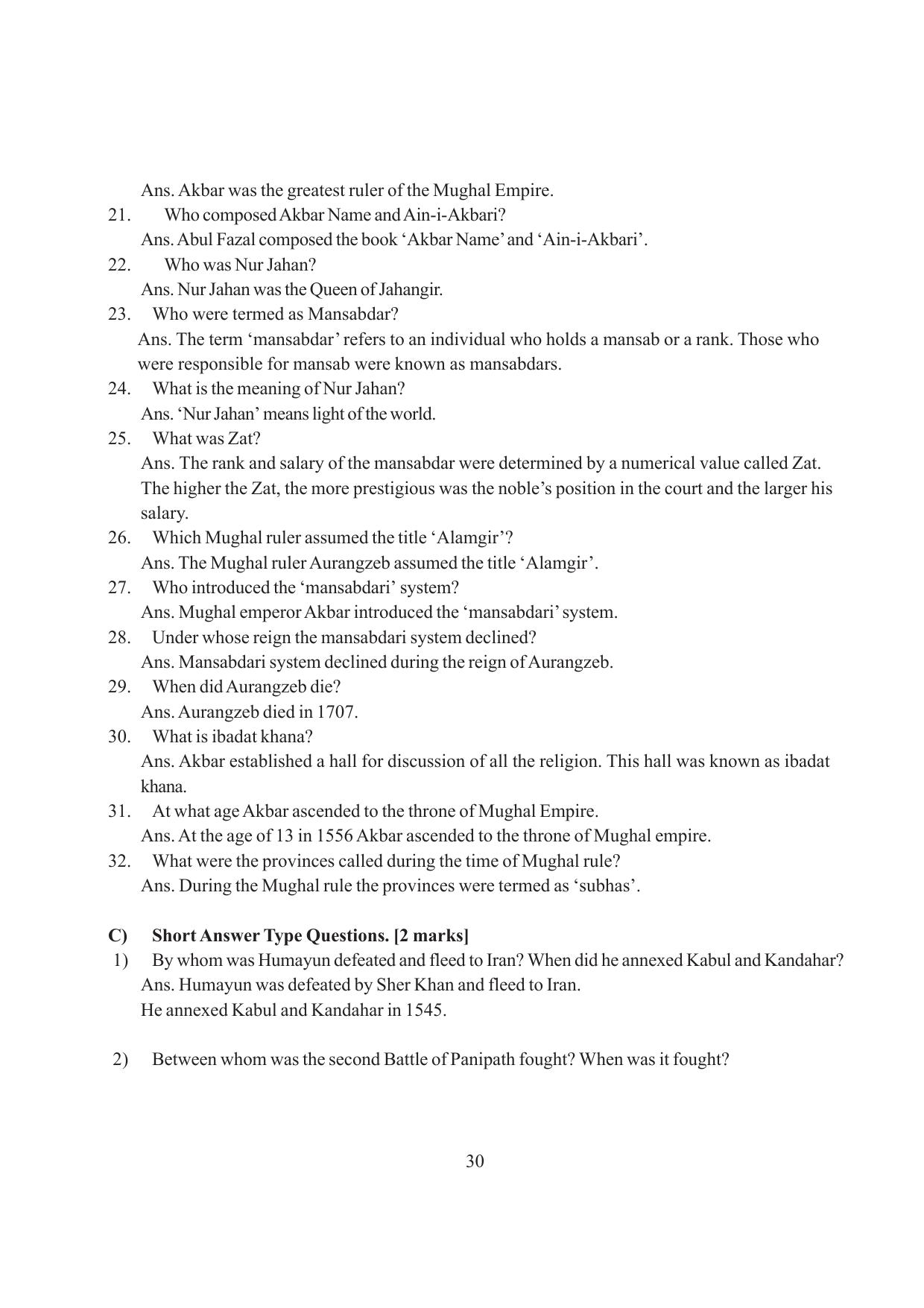Tripura Board Class 7 Social Science English Version Workbooks - Page 30